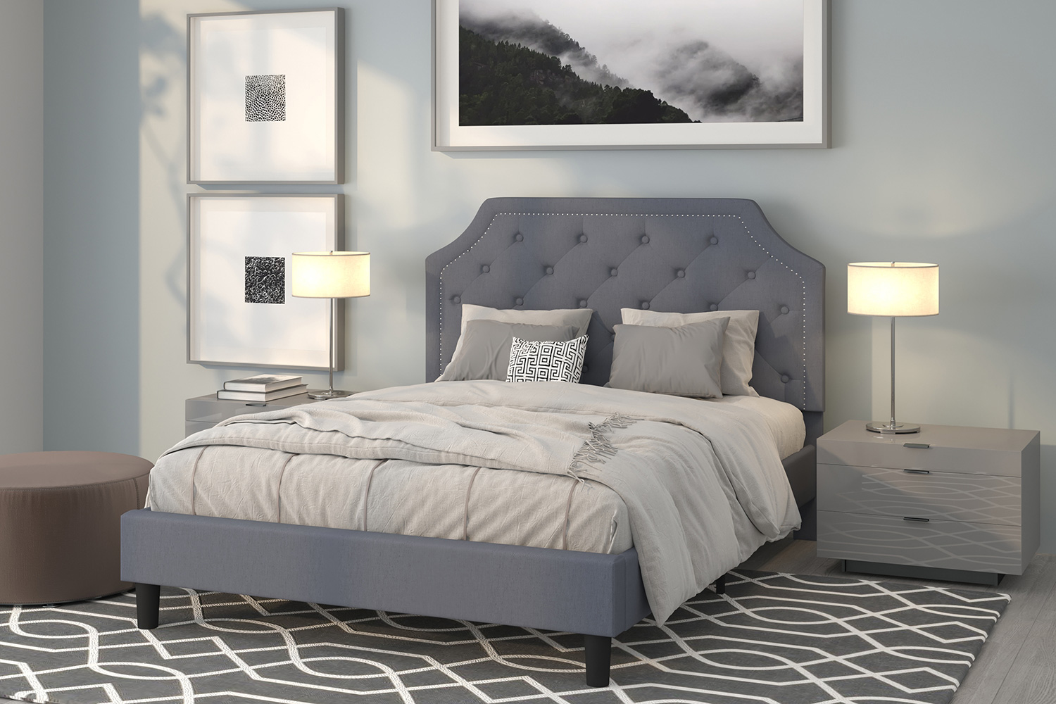 BLNK Brighton Tufted Upholstered Platform Bed