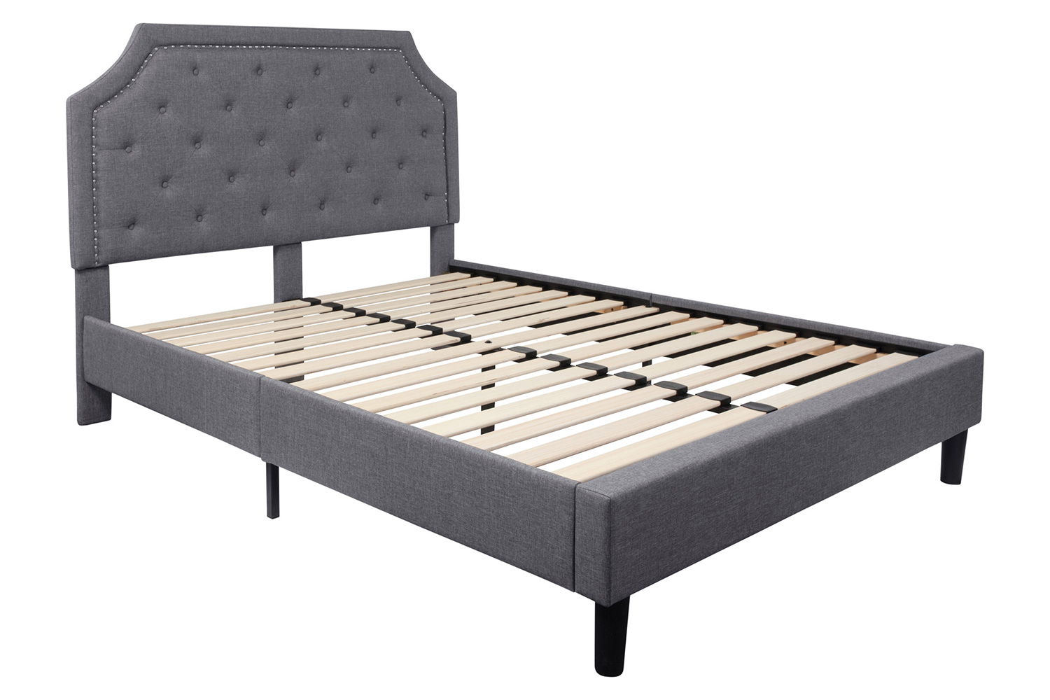 BLNK Brighton Tufted Upholstered Platform Bed - Light Gray, Queen Size