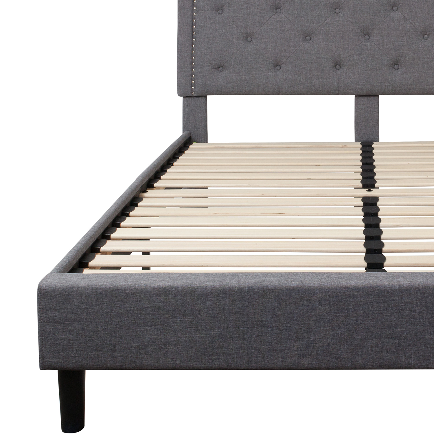 BLNK Brighton Tufted Upholstered Platform Bed - Light Gray, Queen Size