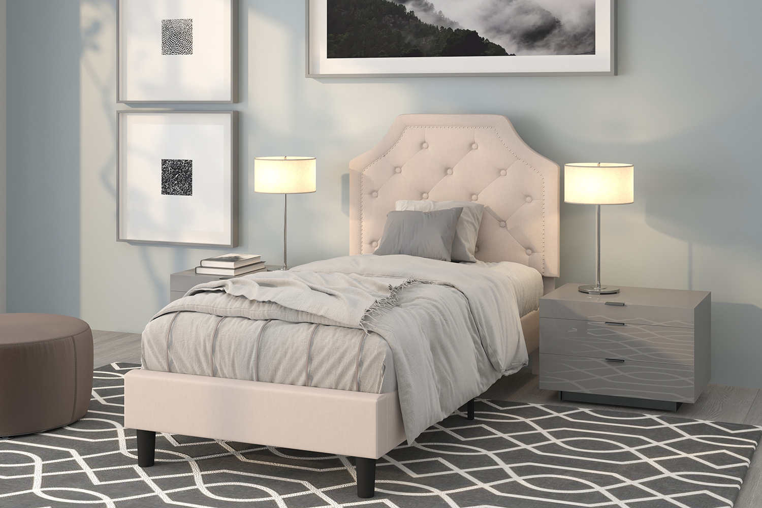 BLNK Brighton Tufted Upholstered Platform Bed