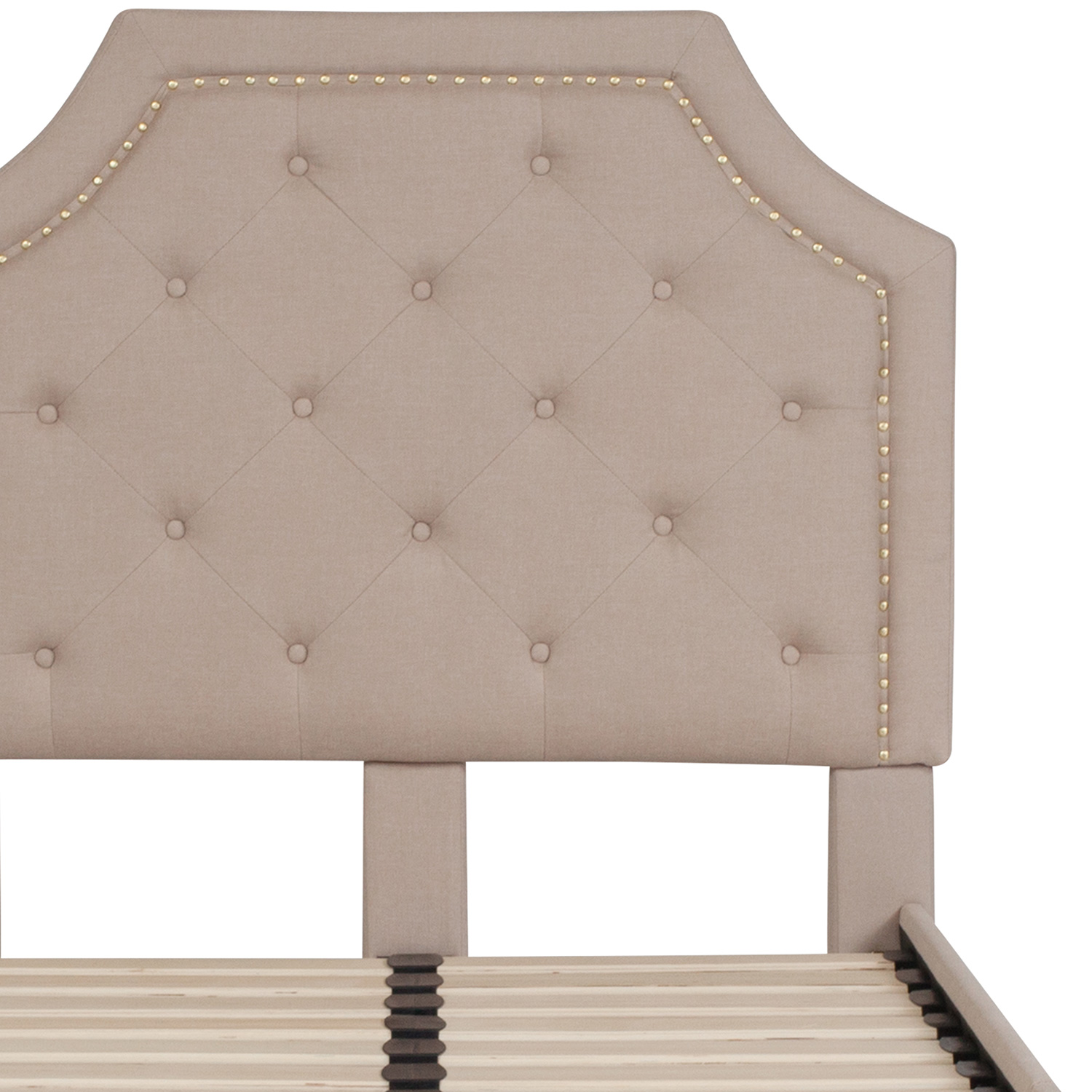 BLNK Brighton Tufted Upholstered Platform Bed - Beige, Twin Size