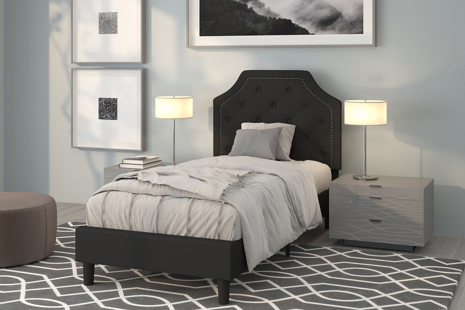 BLNK Brighton Tufted Upholstered Platform Bed