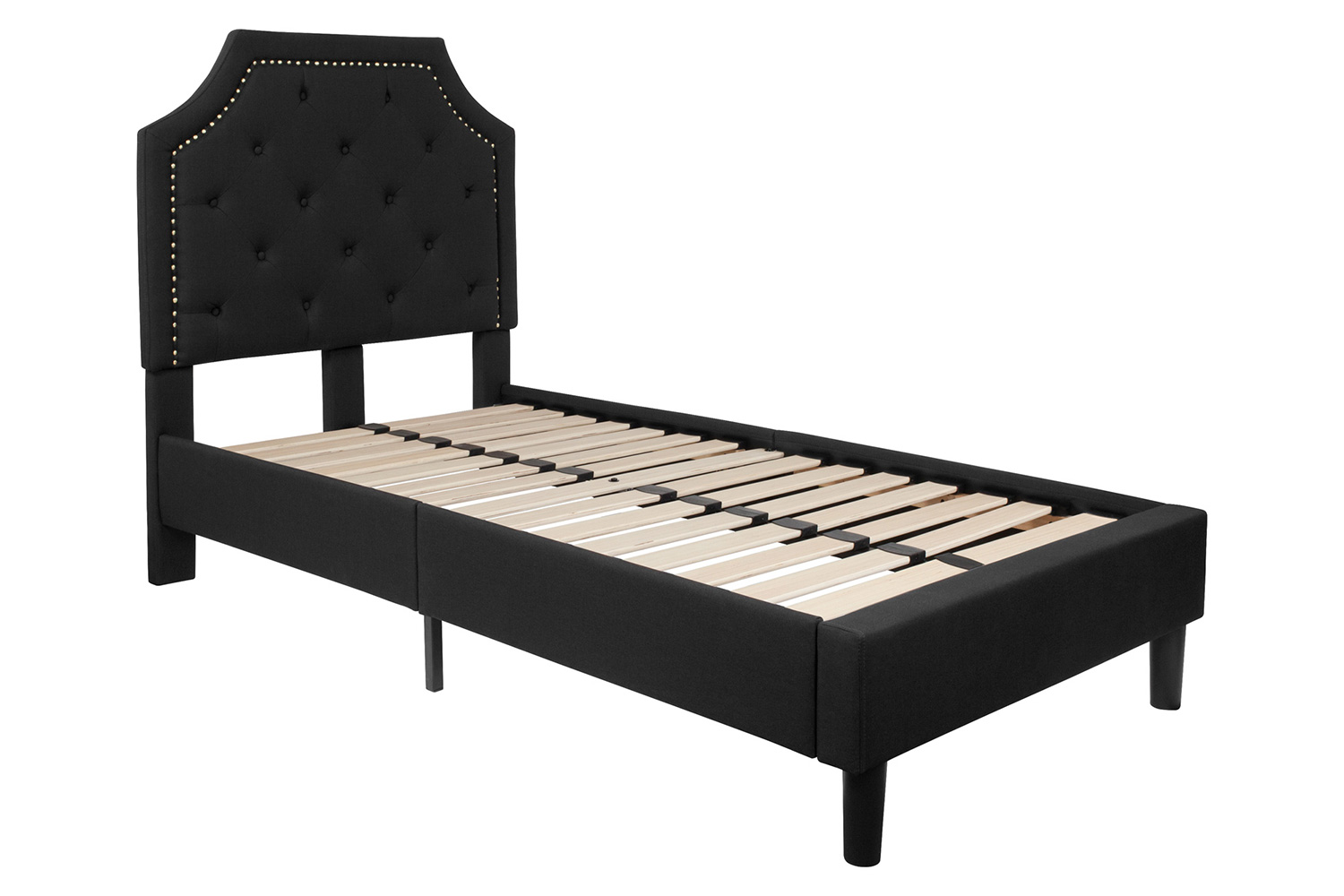 BLNK Brighton Tufted Upholstered Platform Bed - Black, Twin Size