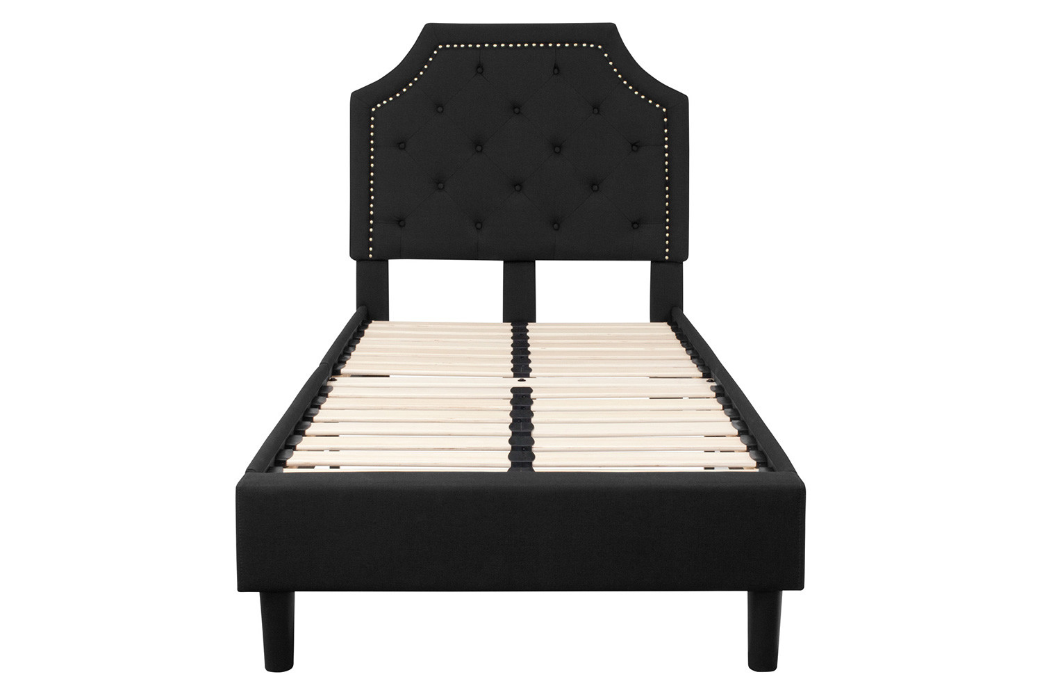 BLNK Brighton Tufted Upholstered Platform Bed - Black, Twin Size