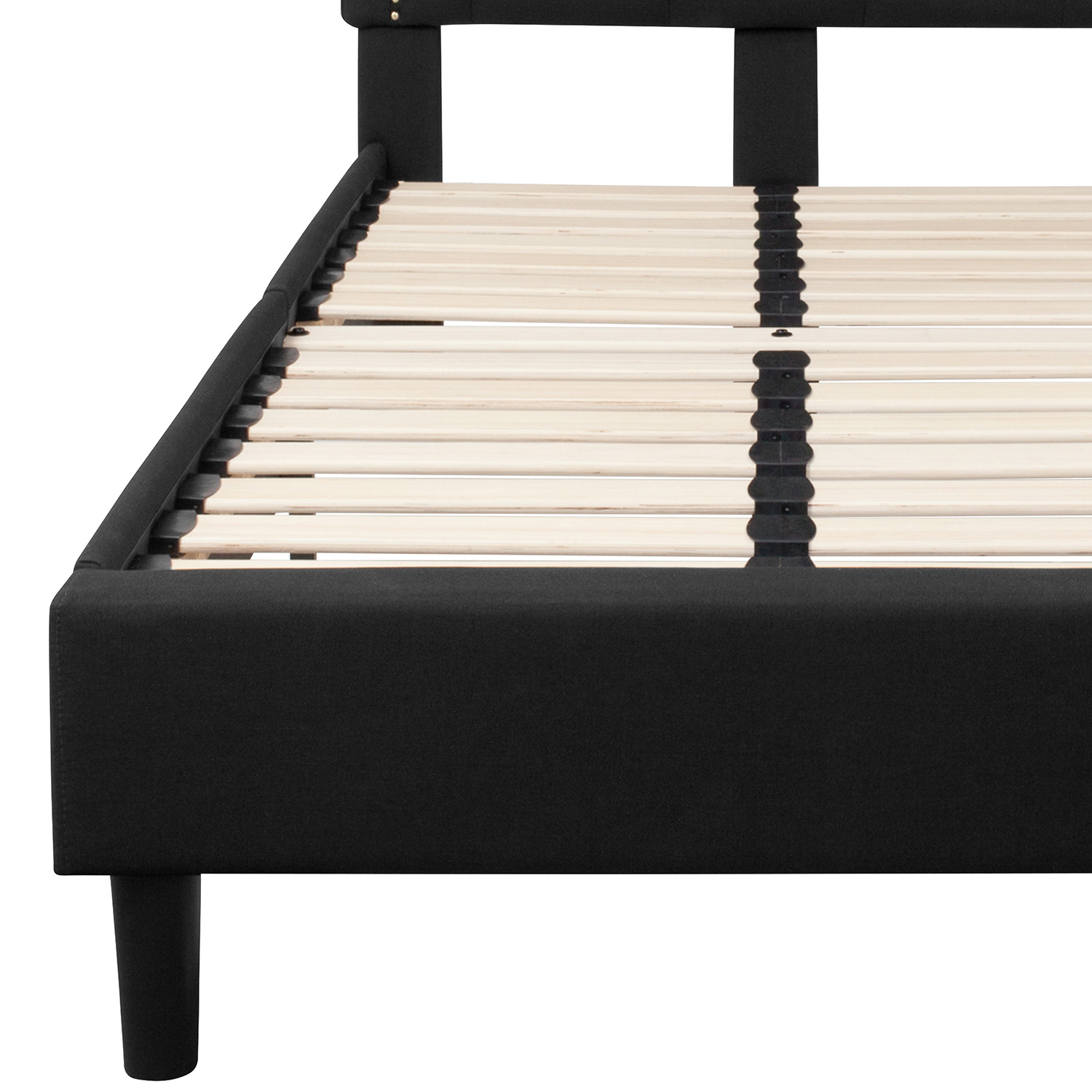 BLNK Brighton Tufted Upholstered Platform Bed - Black, Twin Size