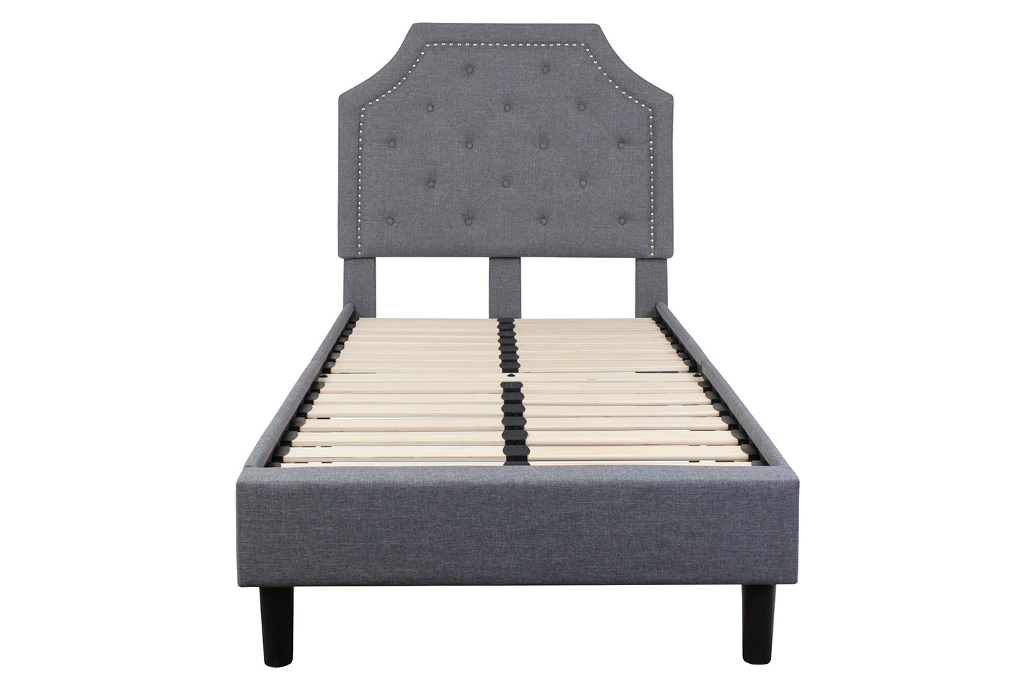 BLNK Brighton Tufted Upholstered Platform Bed - Light Gray, Twin Size