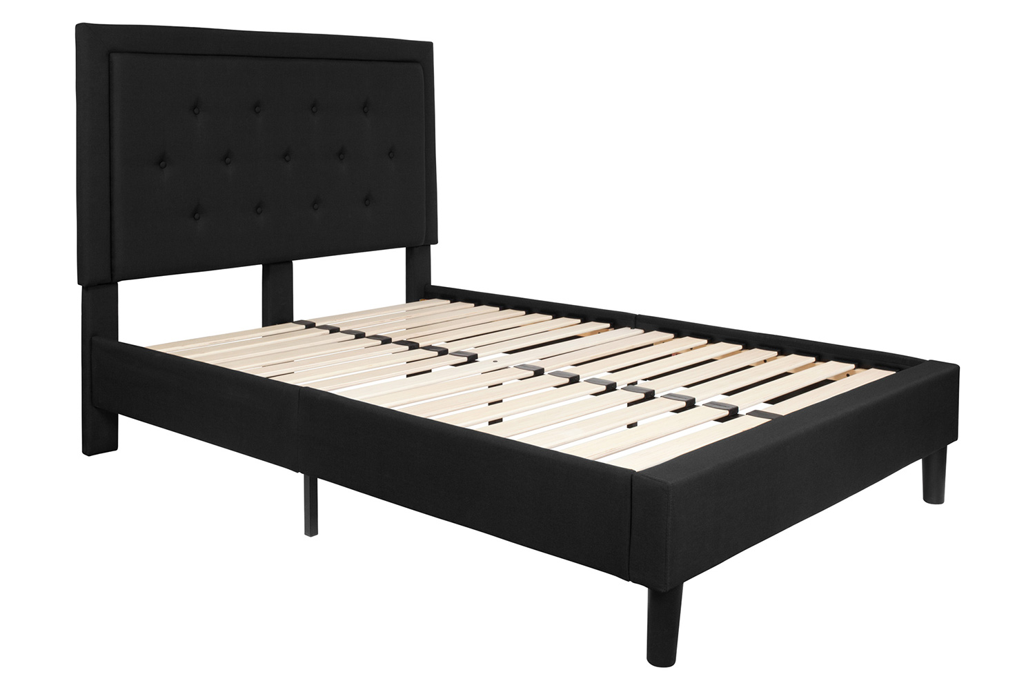 BLNK Roxbury Tufted Upholstered Platform Bed - Black, Full Size