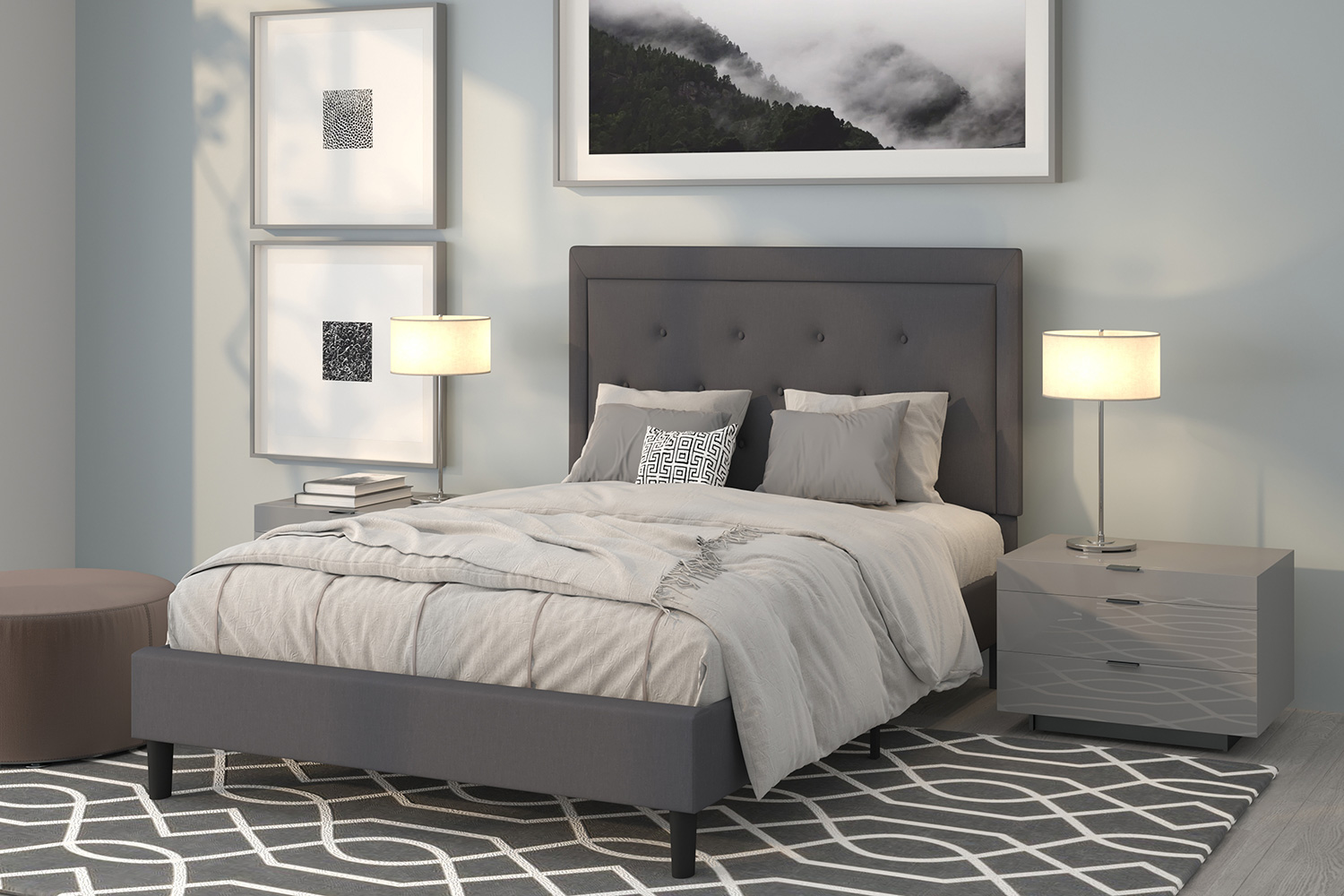 BLNK Roxbury Tufted Upholstered Platform Bed