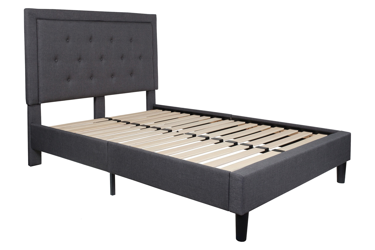 BLNK Roxbury Tufted Upholstered Platform Bed - Dark Gray, Full Size