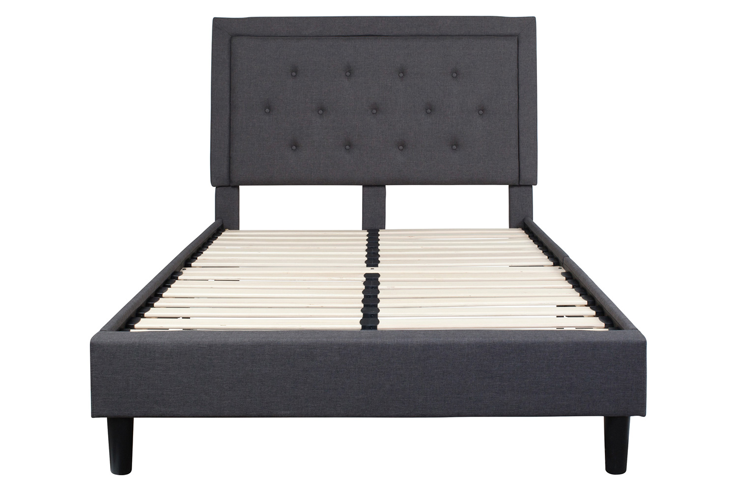 BLNK Roxbury Tufted Upholstered Platform Bed - Dark Gray, Full Size