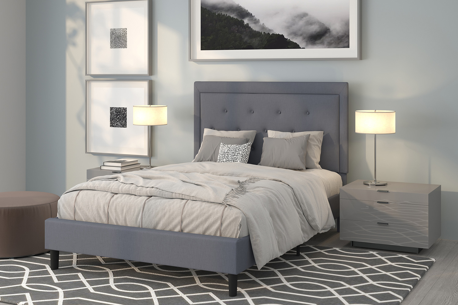 BLNK Roxbury Tufted Upholstered Platform Bed