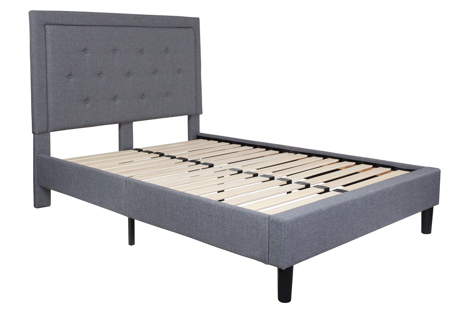 BLNK Roxbury Tufted Upholstered Platform Bed - Light Gray, Full Size