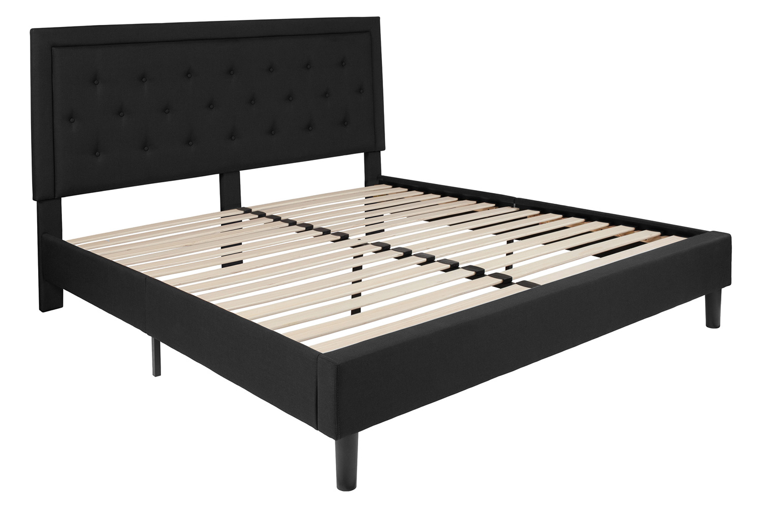 BLNK Roxbury Tufted Upholstered Platform Bed - Black, King Size