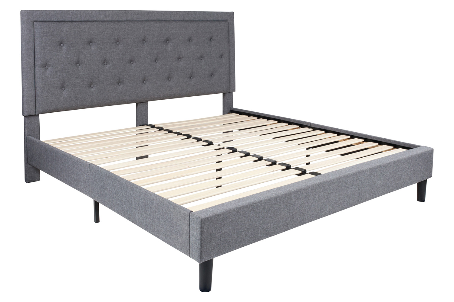 BLNK Roxbury Tufted Upholstered Platform Bed - Light Gray, King Size