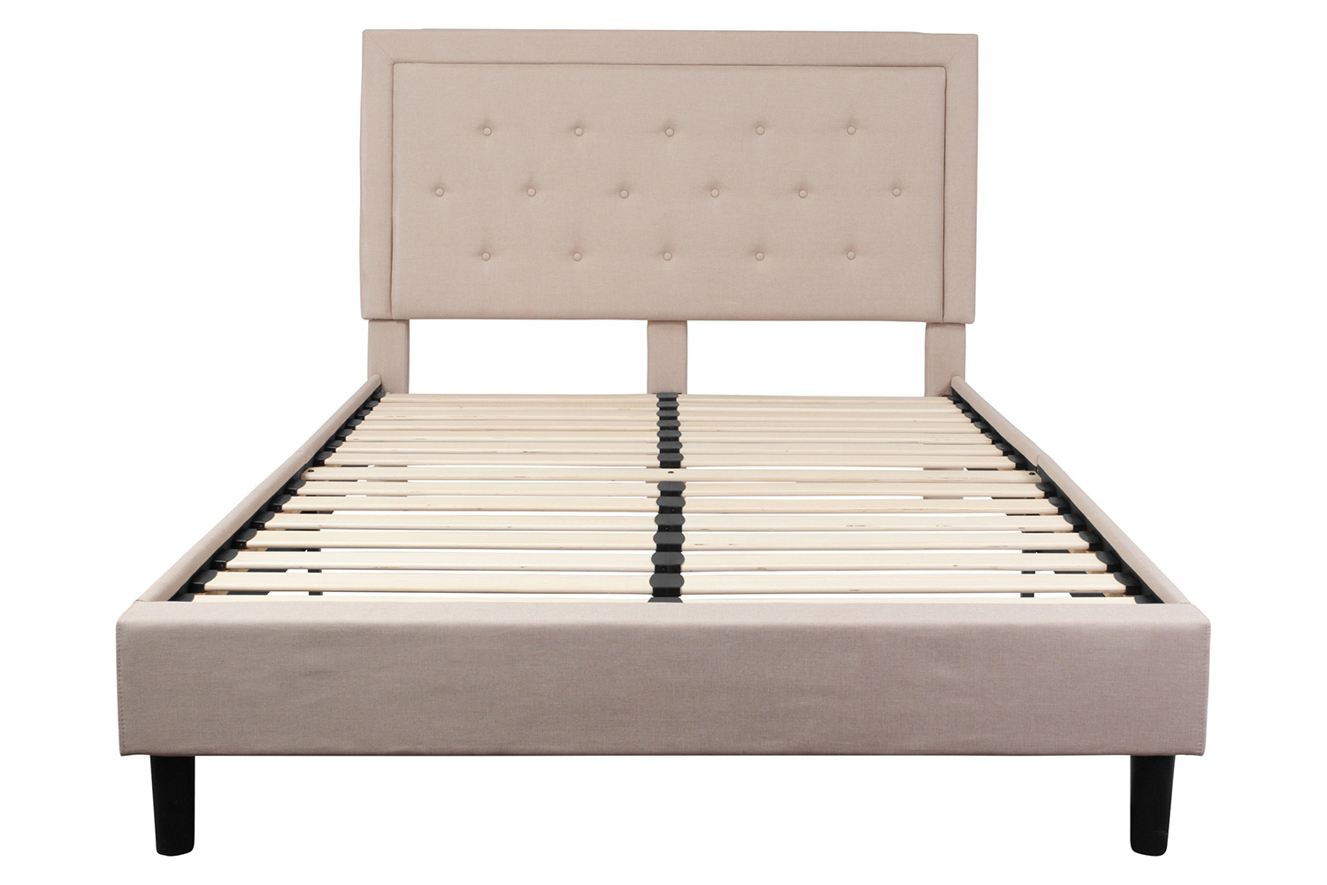 BLNK Roxbury Tufted Upholstered Platform Bed - Beige, Queen Size