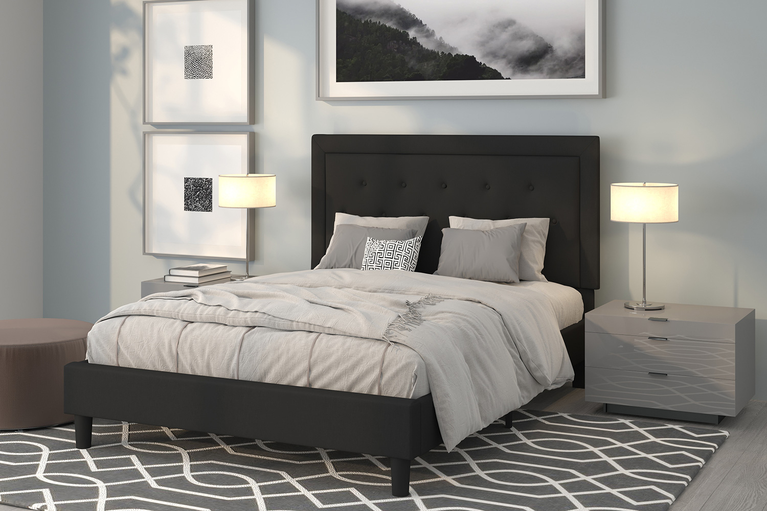 BLNK Roxbury Tufted Upholstered Platform Bed