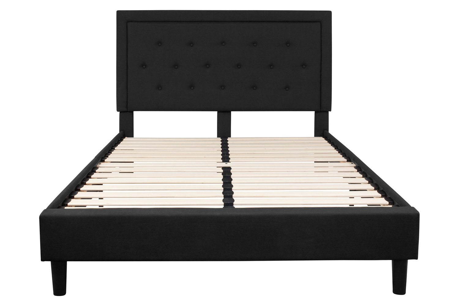 BLNK Roxbury Tufted Upholstered Platform Bed - Black, Queen Size