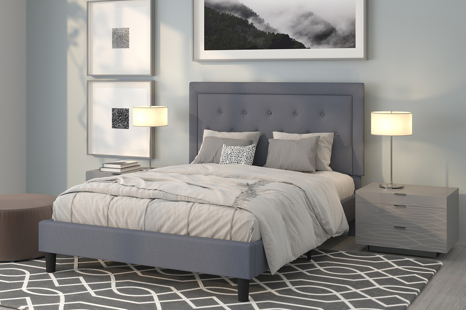 BLNK Roxbury Tufted Upholstered Platform Bed