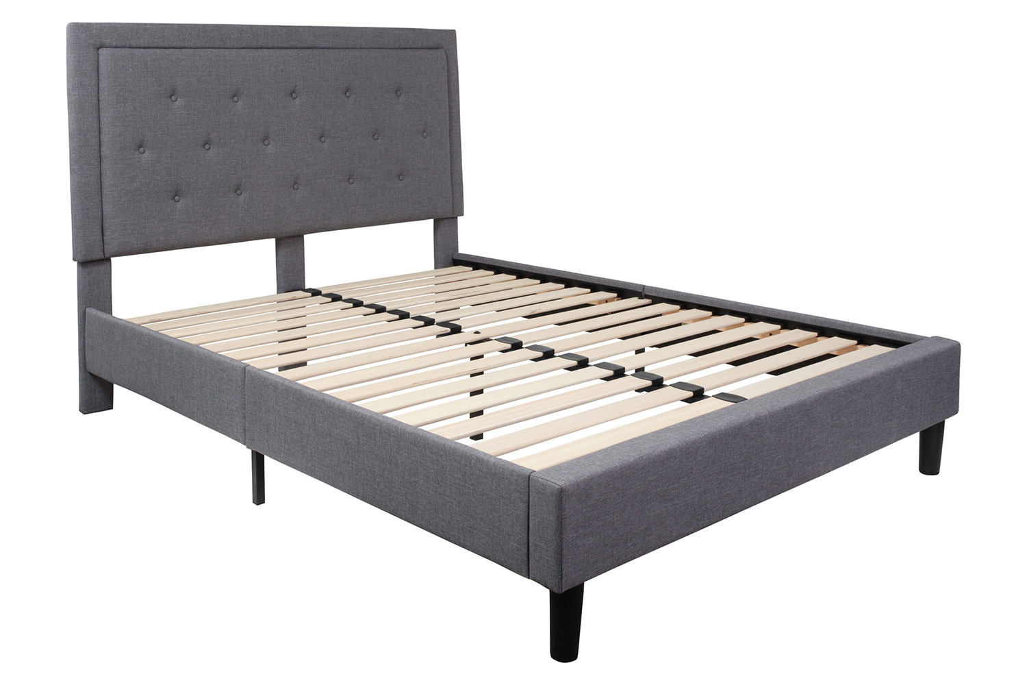 BLNK Roxbury Tufted Upholstered Platform Bed - Light Gray, Queen Size