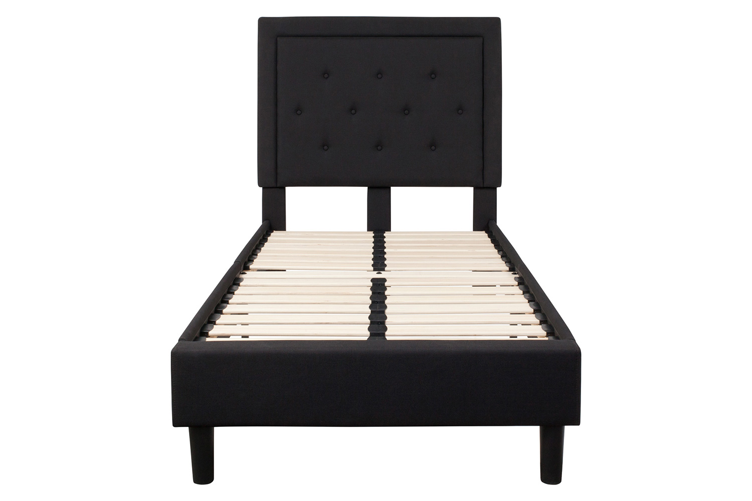 BLNK Roxbury Tufted Upholstered Platform Bed - Black, Twin Size