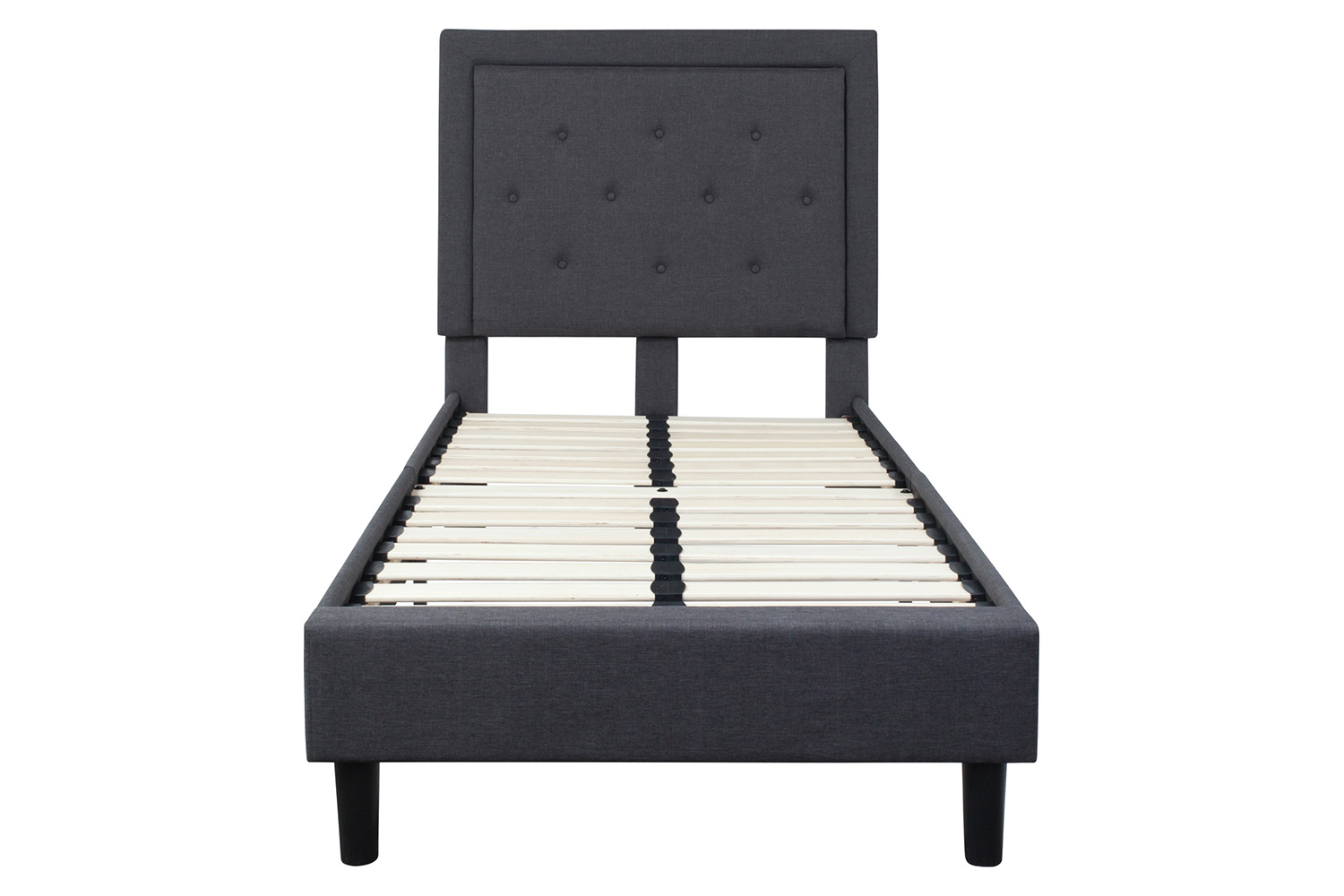 BLNK Roxbury Tufted Upholstered Platform Bed - Dark Gray, Twin Size