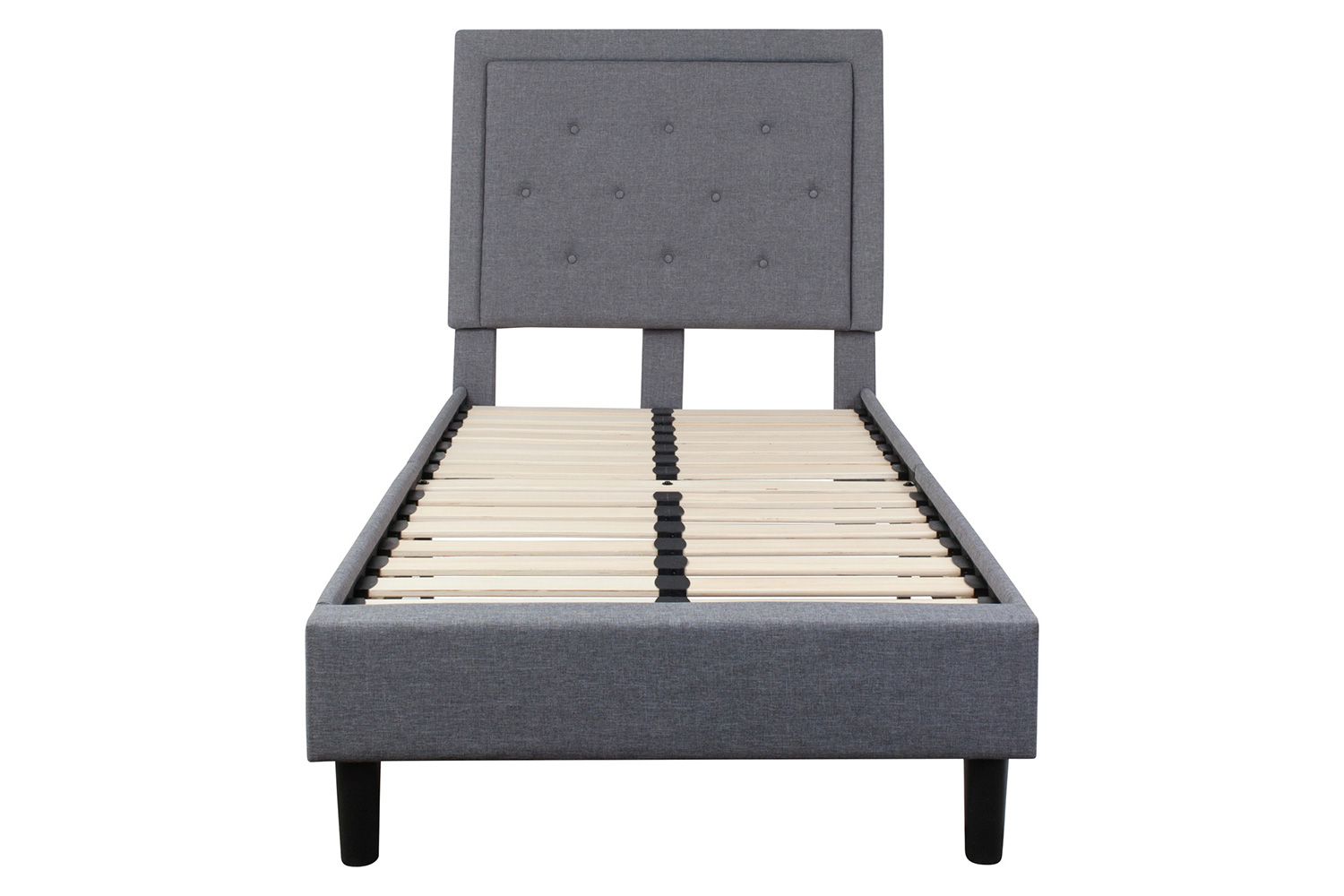 BLNK Roxbury Tufted Upholstered Platform Bed - Light Gray, Twin Size