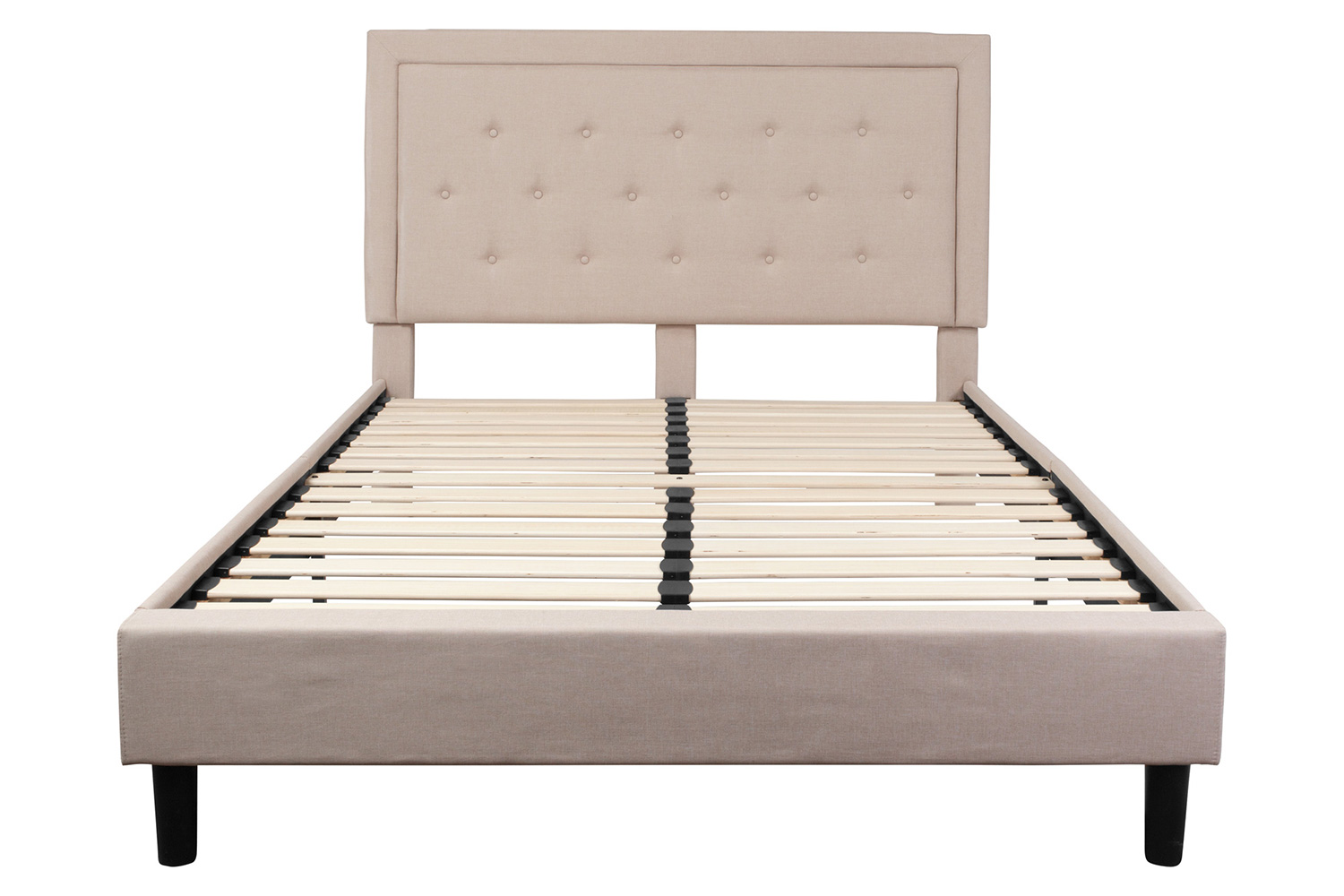 BLNK™ Roxbury Tufted Upholstered Platform Bed with 10" CertiPUR-US Certified Pocket Spring Mattress - Beige, Queen Size