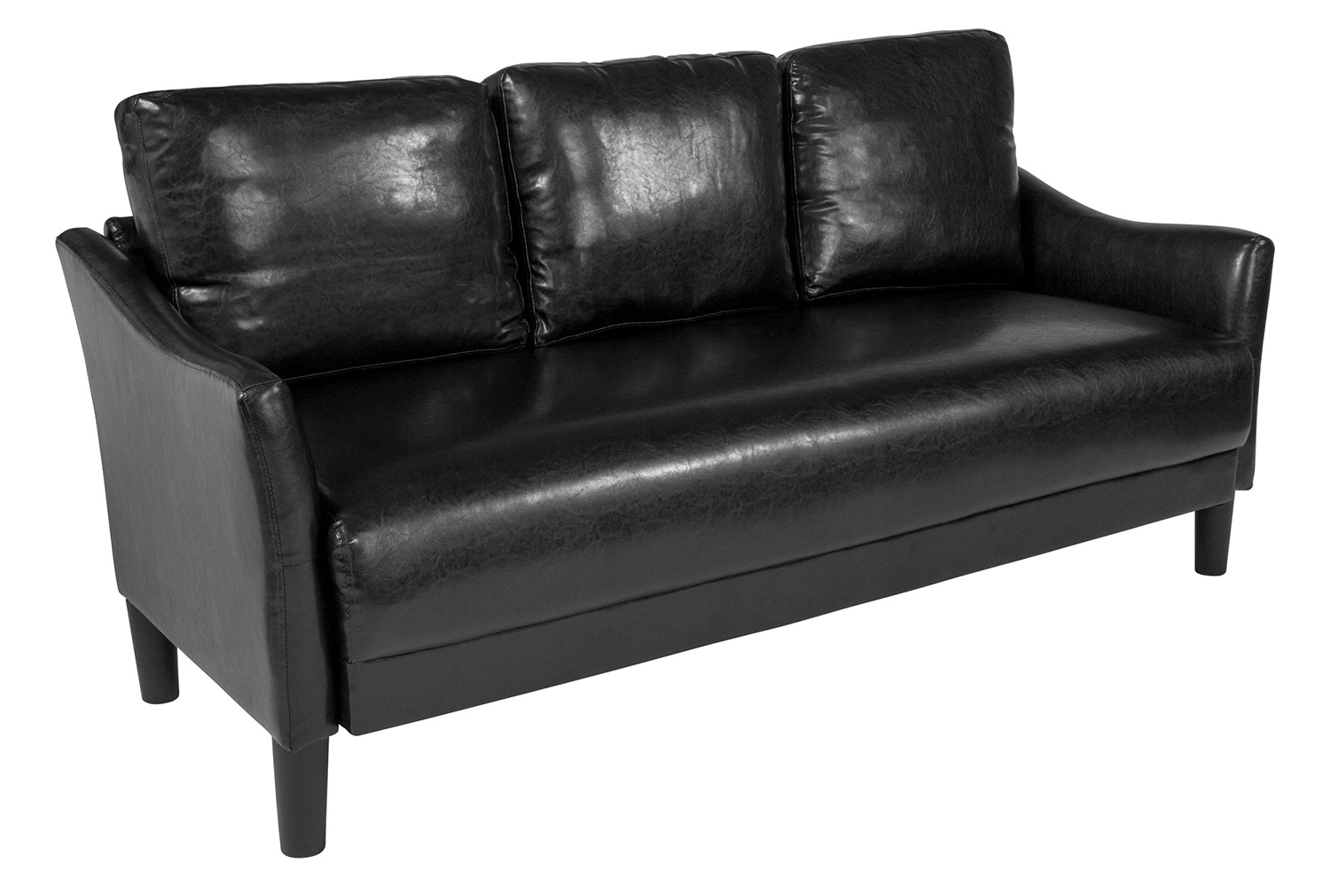 BLNK Asti LeatherSoft Upholstered Sofa - Black