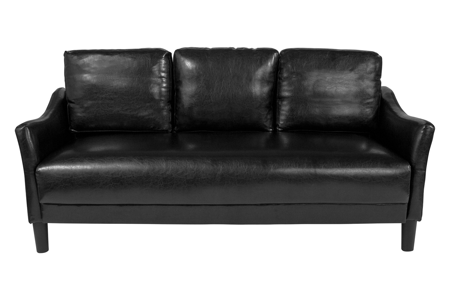 BLNK Asti LeatherSoft Upholstered Sofa - Black