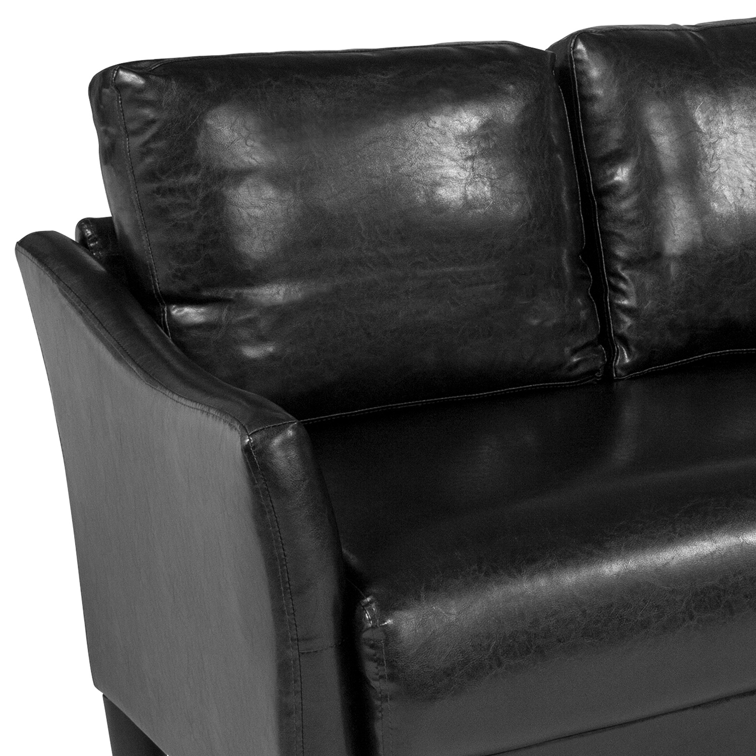 BLNK Asti LeatherSoft Upholstered Sofa - Black