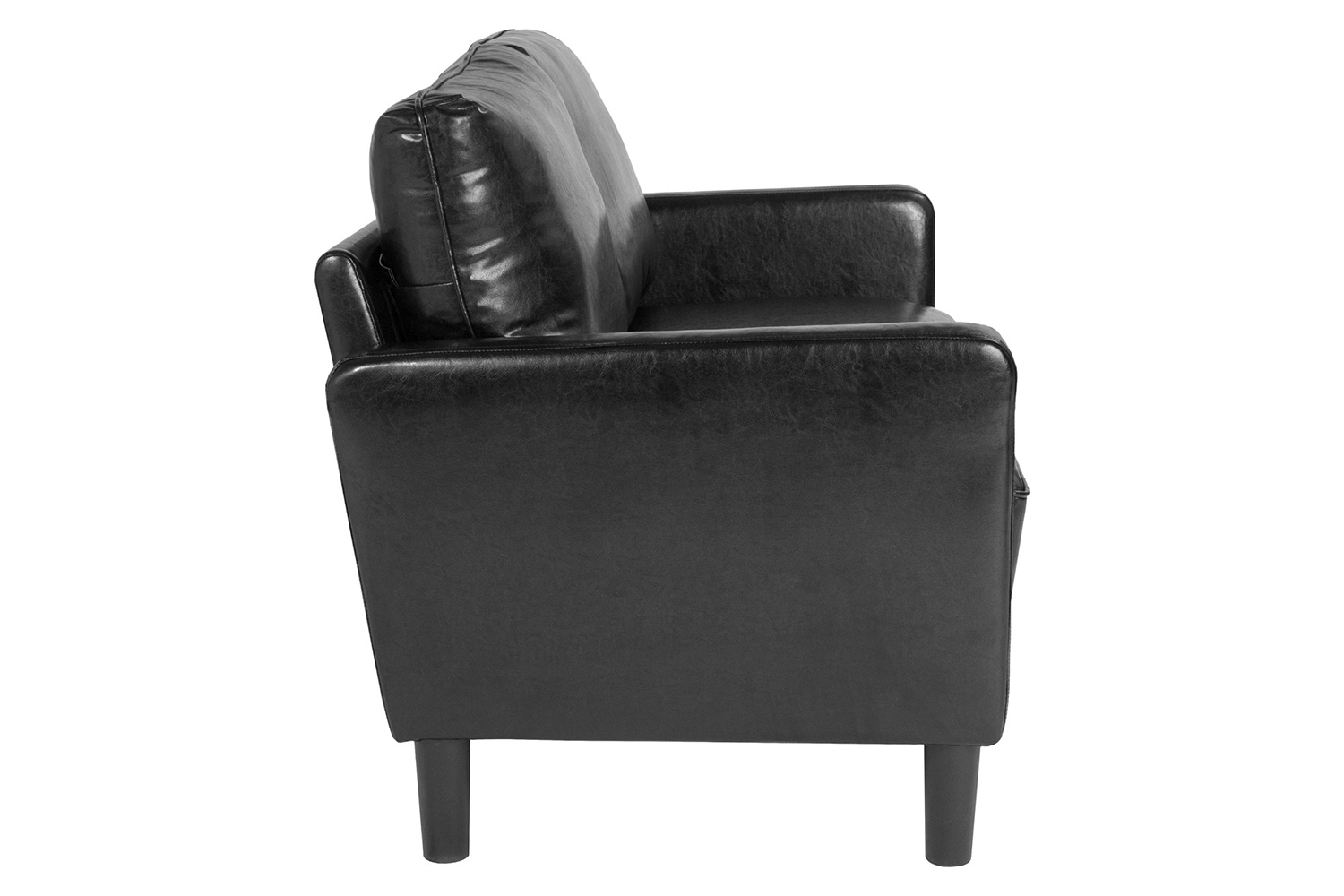 BLNK Washington Park LeatherSoft Upholstered Loveseat - Black