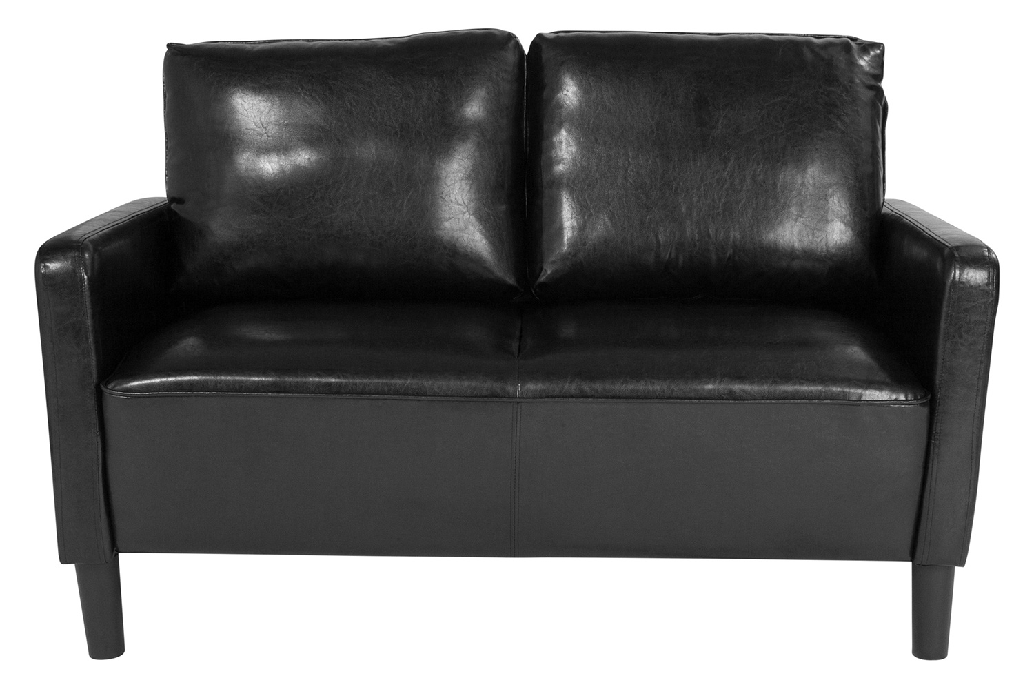 BLNK Washington Park LeatherSoft Upholstered Loveseat - Black