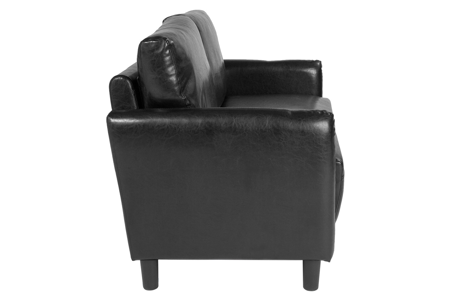 BLNK Candler Park LeatherSoft Upholstered Loveseat - Black