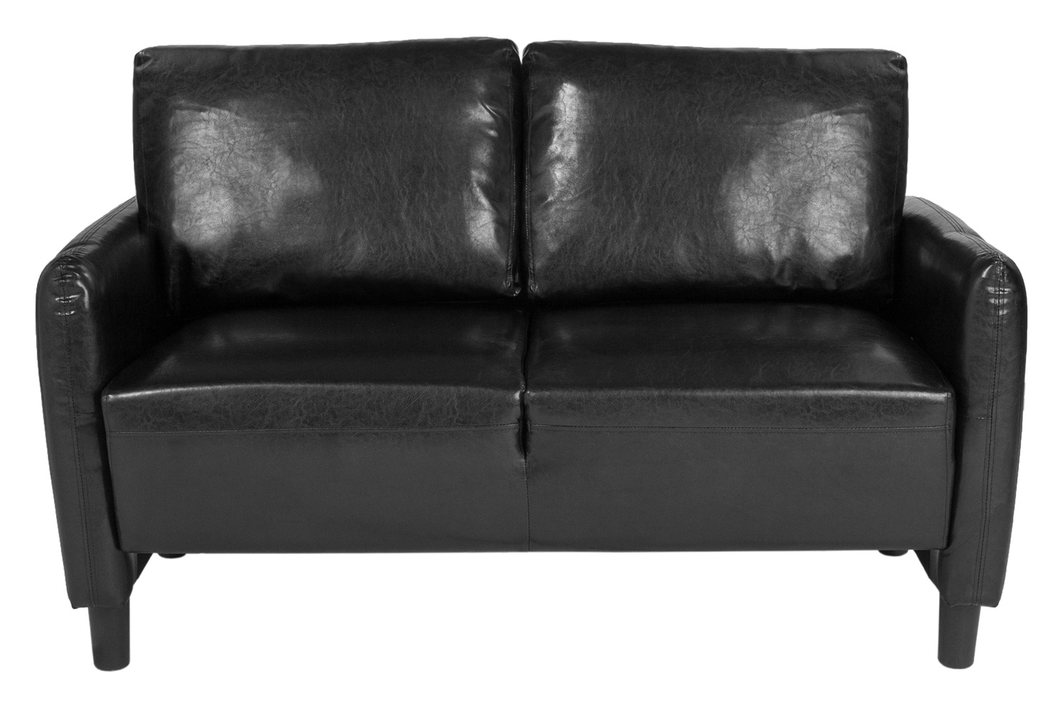 BLNK Candler Park LeatherSoft Upholstered Loveseat - Black