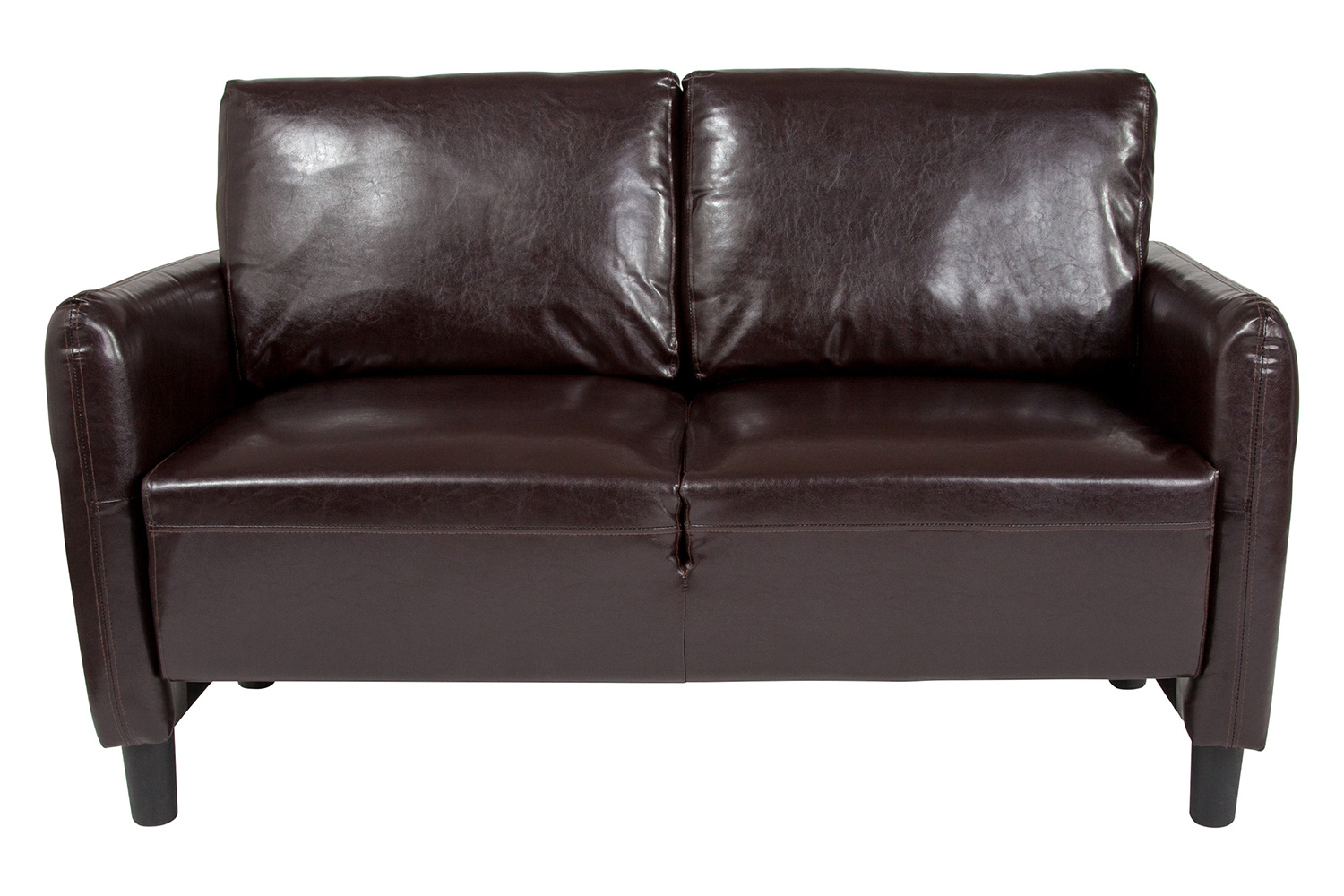 BLNK Candler Park LeatherSoft Upholstered Loveseat - Brown