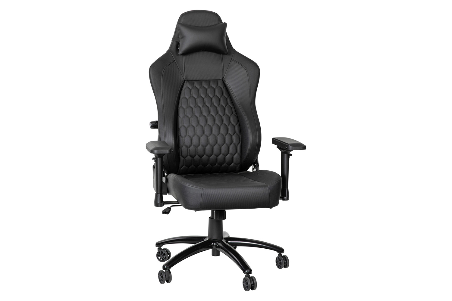 BLNK Falco Ergonomic Black High-Back Adjustable Gaming Chair with 4D Armrests, Headrest Pillow, and Adjustable Lumbar Support - with Black Stitching