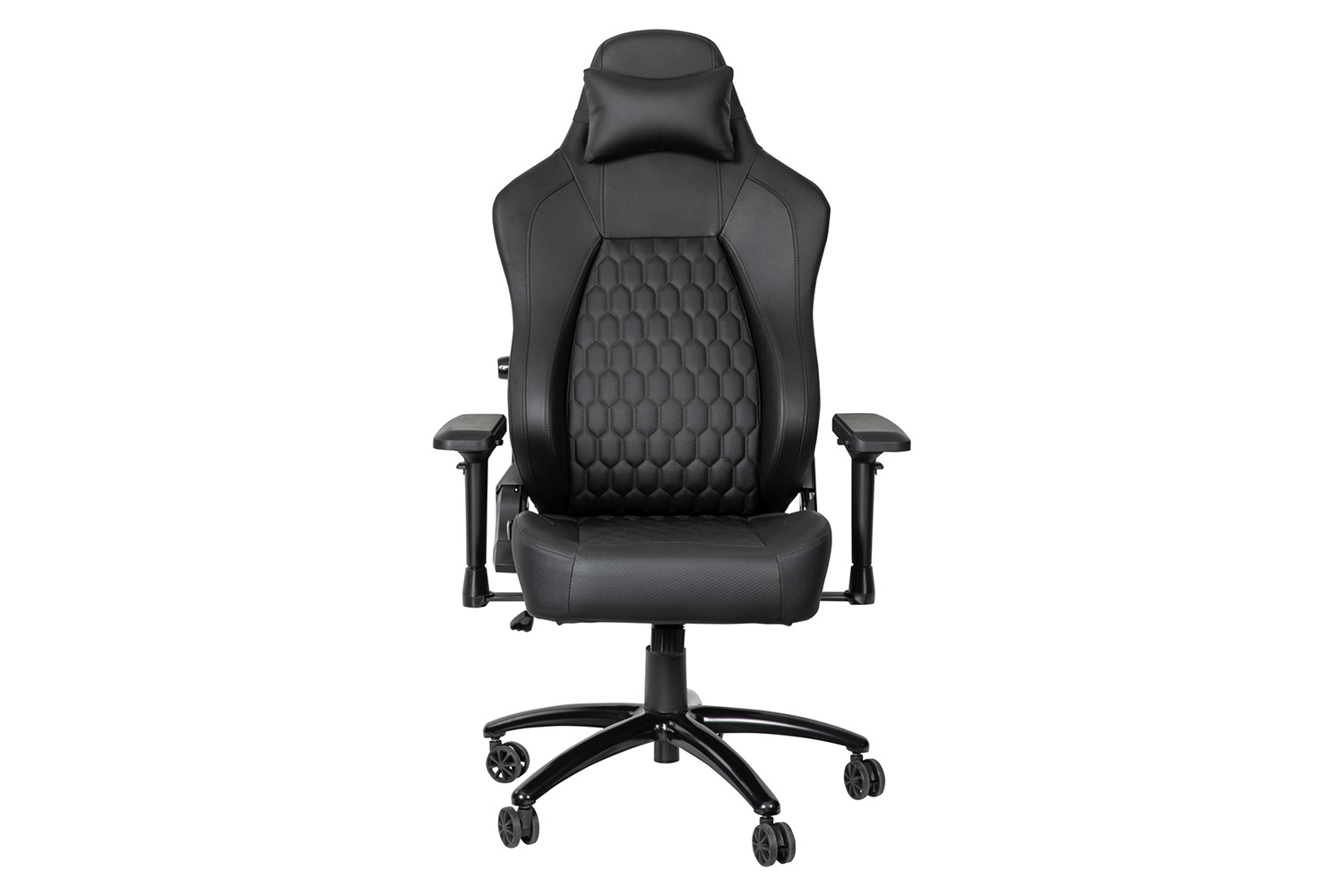 BLNK Falco Ergonomic Black High-Back Adjustable Gaming Chair with 4D Armrests, Headrest Pillow, and Adjustable Lumbar Support - with Black Stitching