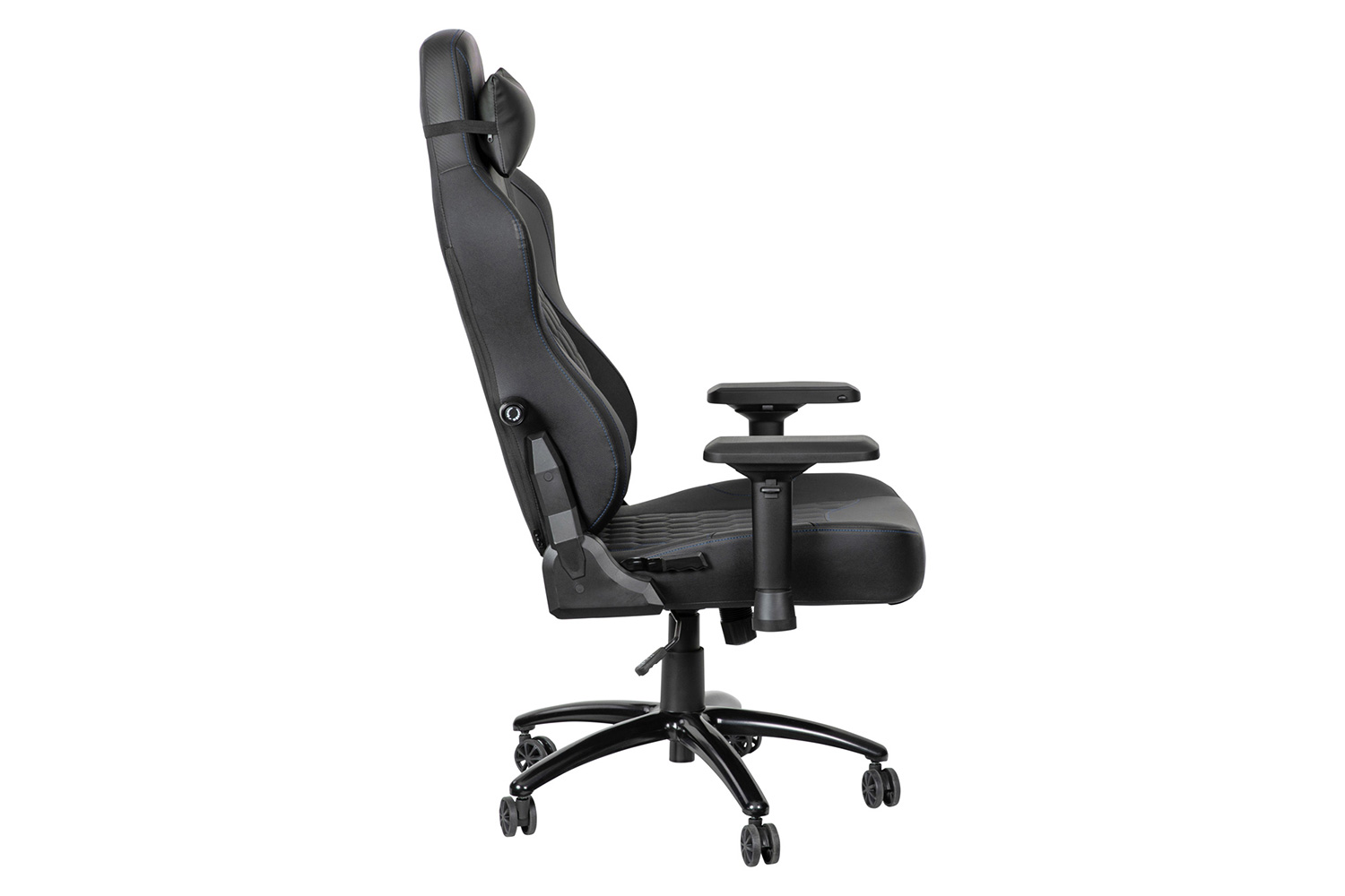 BLNK Falco Ergonomic Black High-Back Adjustable Gaming Chair with 4D Armrests, Headrest Pillow, and Adjustable Lumbar Support - with Blue Stitching