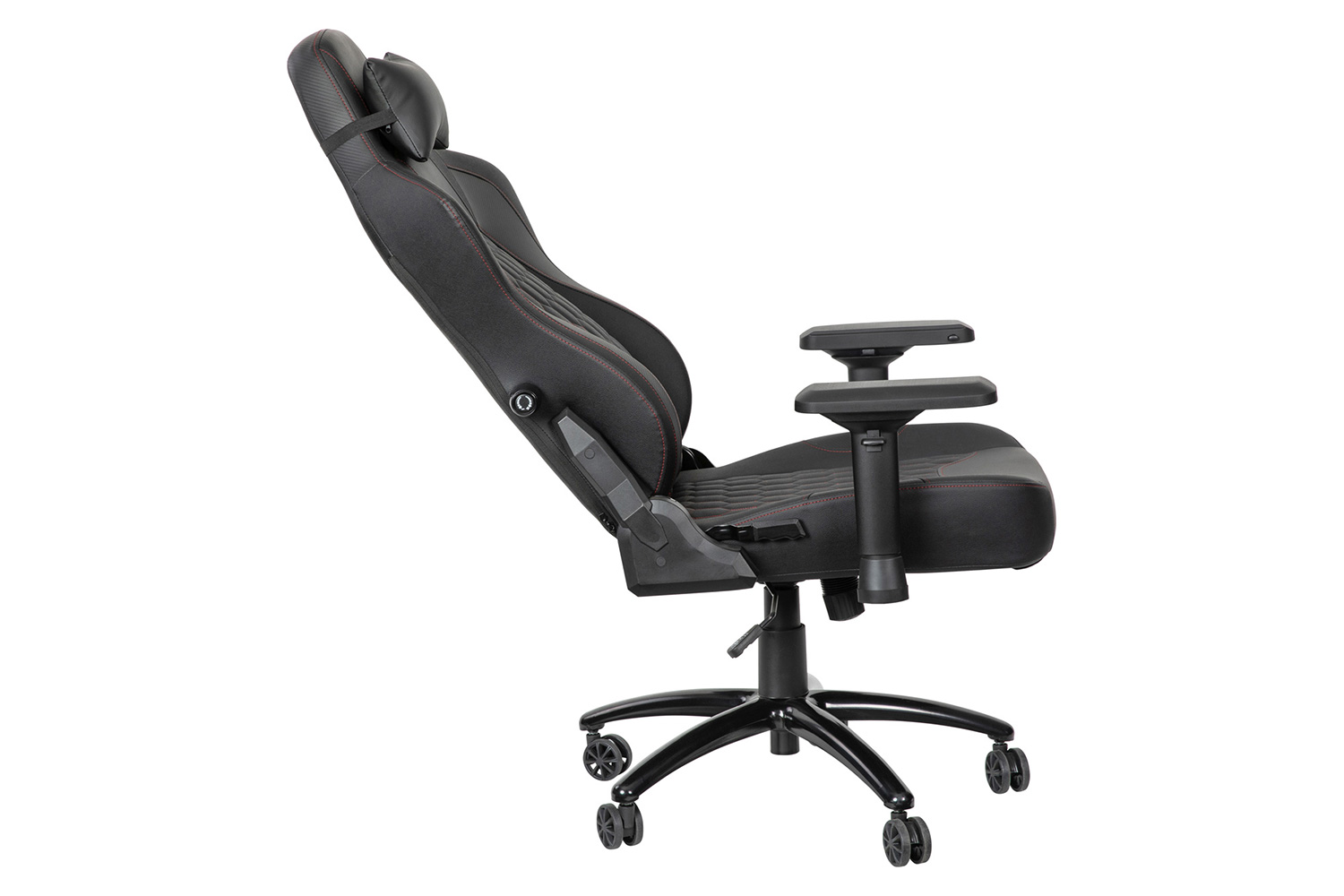 BLNK Falco Ergonomic Black High-Back Adjustable Gaming Chair with 4D Armrests, Headrest Pillow, and Adjustable Lumbar Support - with Red Stitching