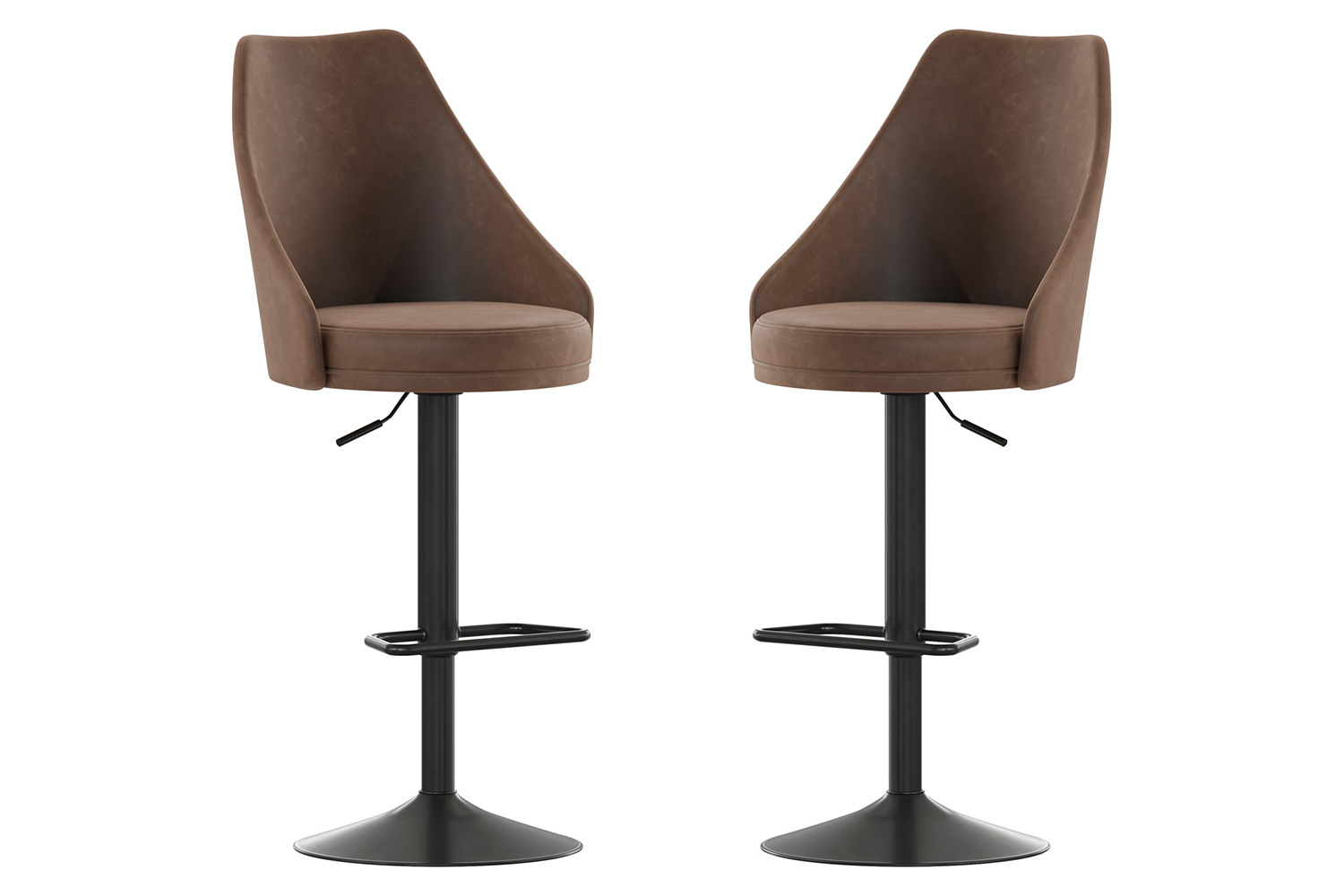 BLNK™ Chrishelle Commercial LeatherSoft Adjustable Bar Stools Set of 2 - Brown