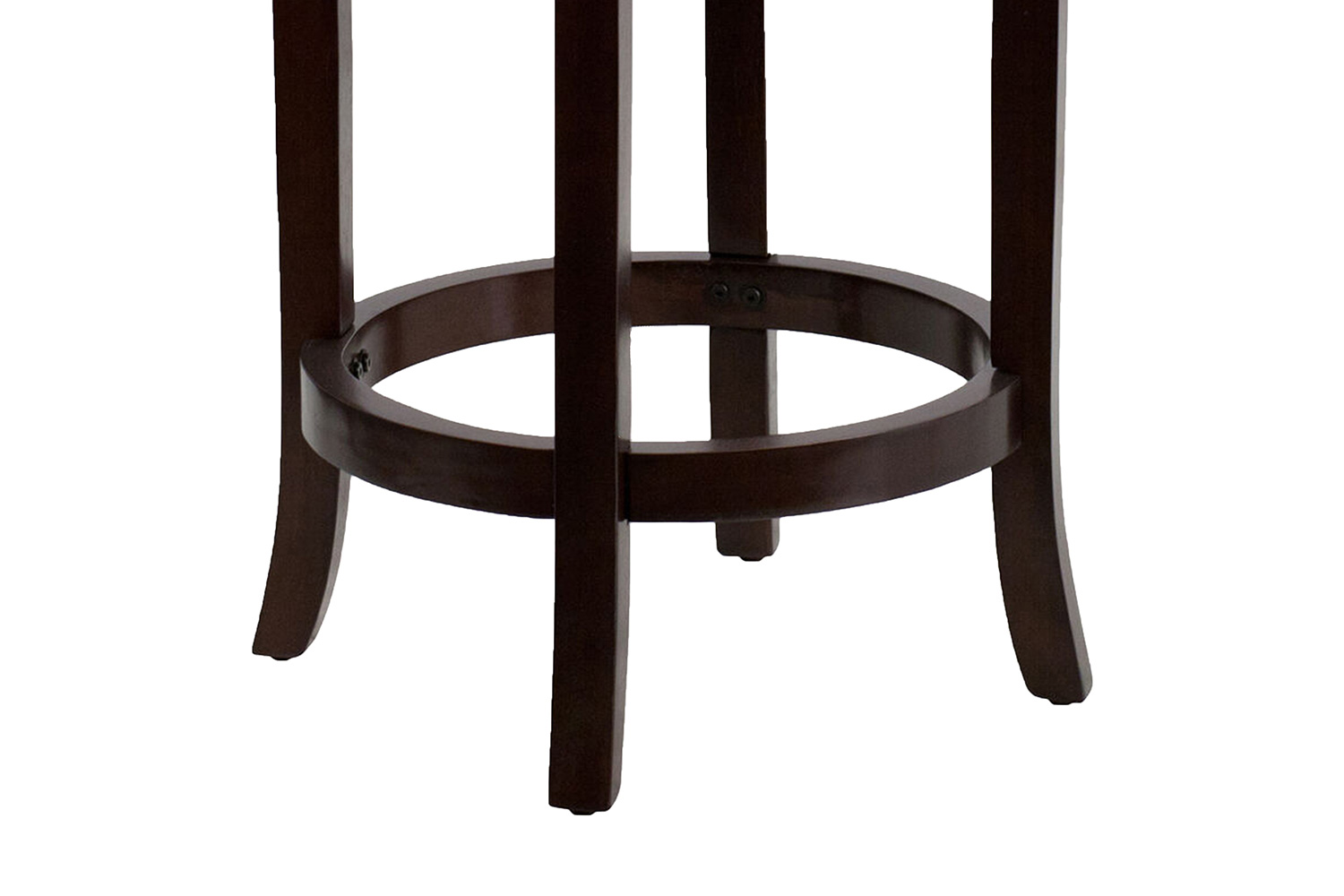 BLNK Margaret Wood Backless Counter Height Stool with Black Swivel Seat - Cappuccino