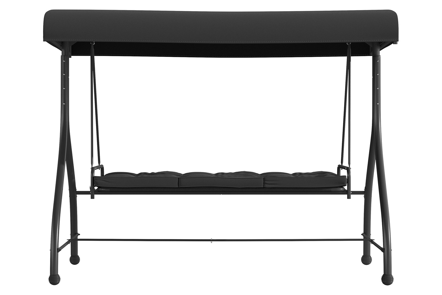 BLNK Tellis Outdoor Steel 3-Seat Converting Patio Swing Canopy Hammock with Cushions - Black