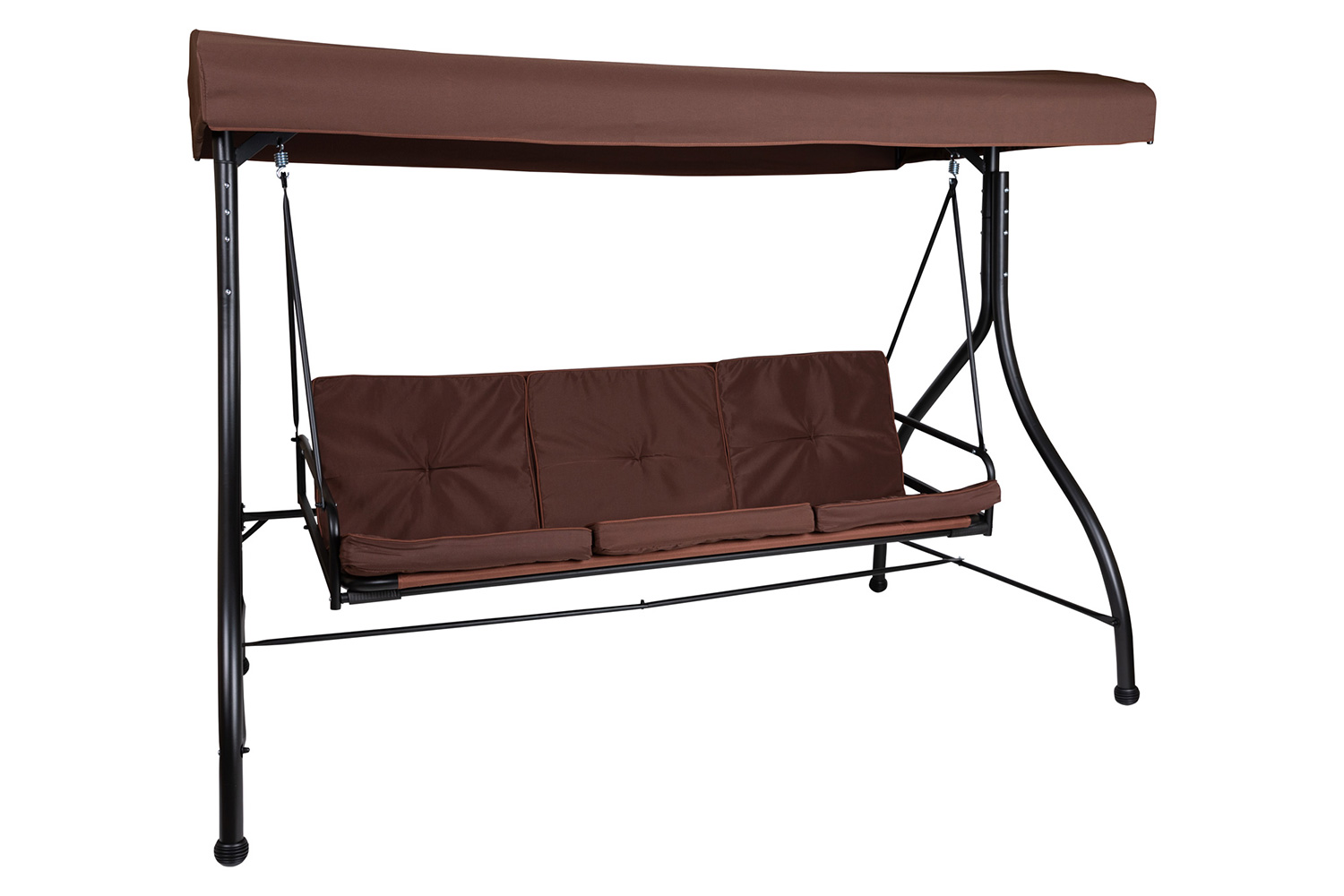 BLNK™ Tellis Outdoor Steel 3-Seat Converting Patio Swing Canopy Hammock with Cushions - Brown