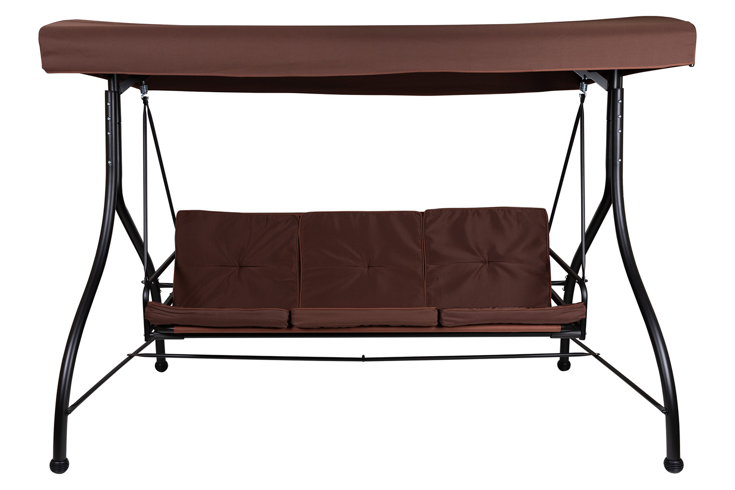 BLNK™ Tellis Outdoor Steel 3-Seat Converting Patio Swing Canopy Hammock with Cushions - Brown