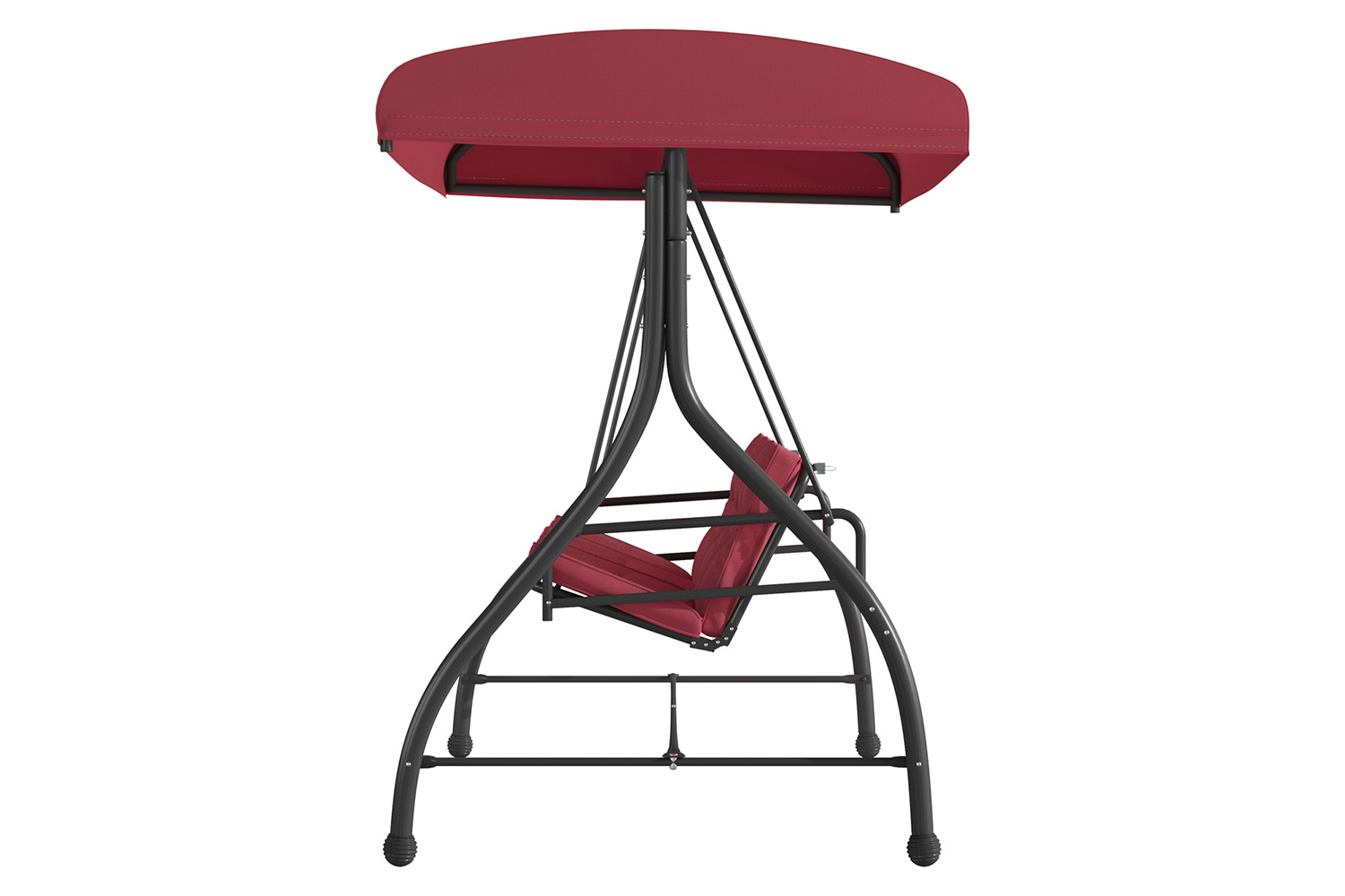 BLNK Tellis Outdoor Steel 3-Seat Converting Patio Swing Canopy Hammock with Cushions - Maroon