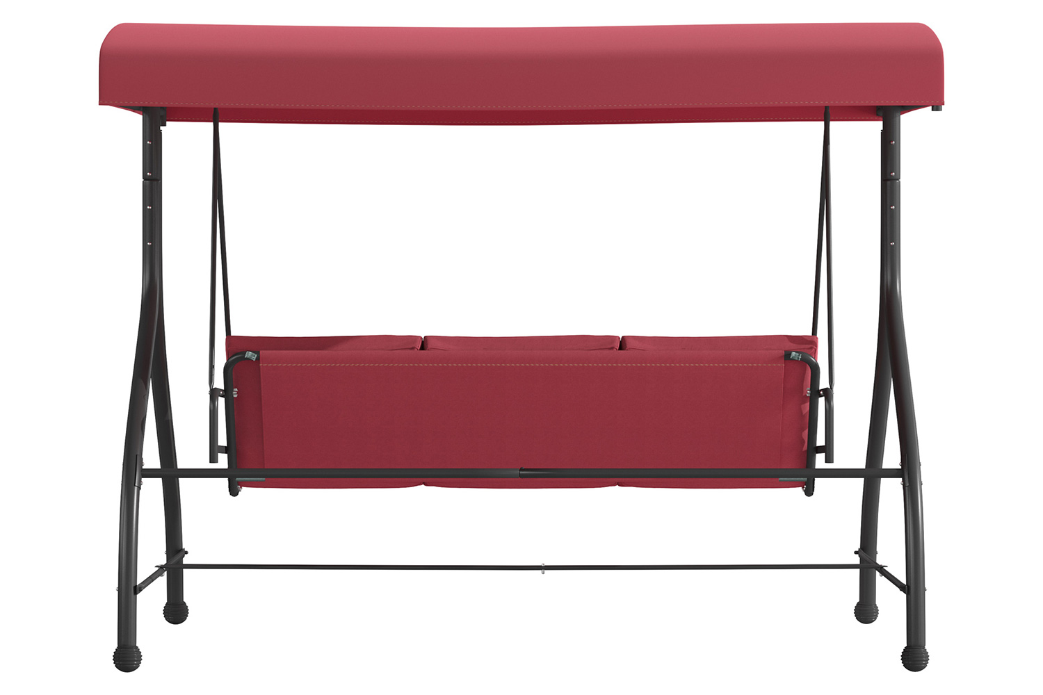 BLNK Tellis Outdoor Steel 3-Seat Converting Patio Swing Canopy Hammock with Cushions - Maroon