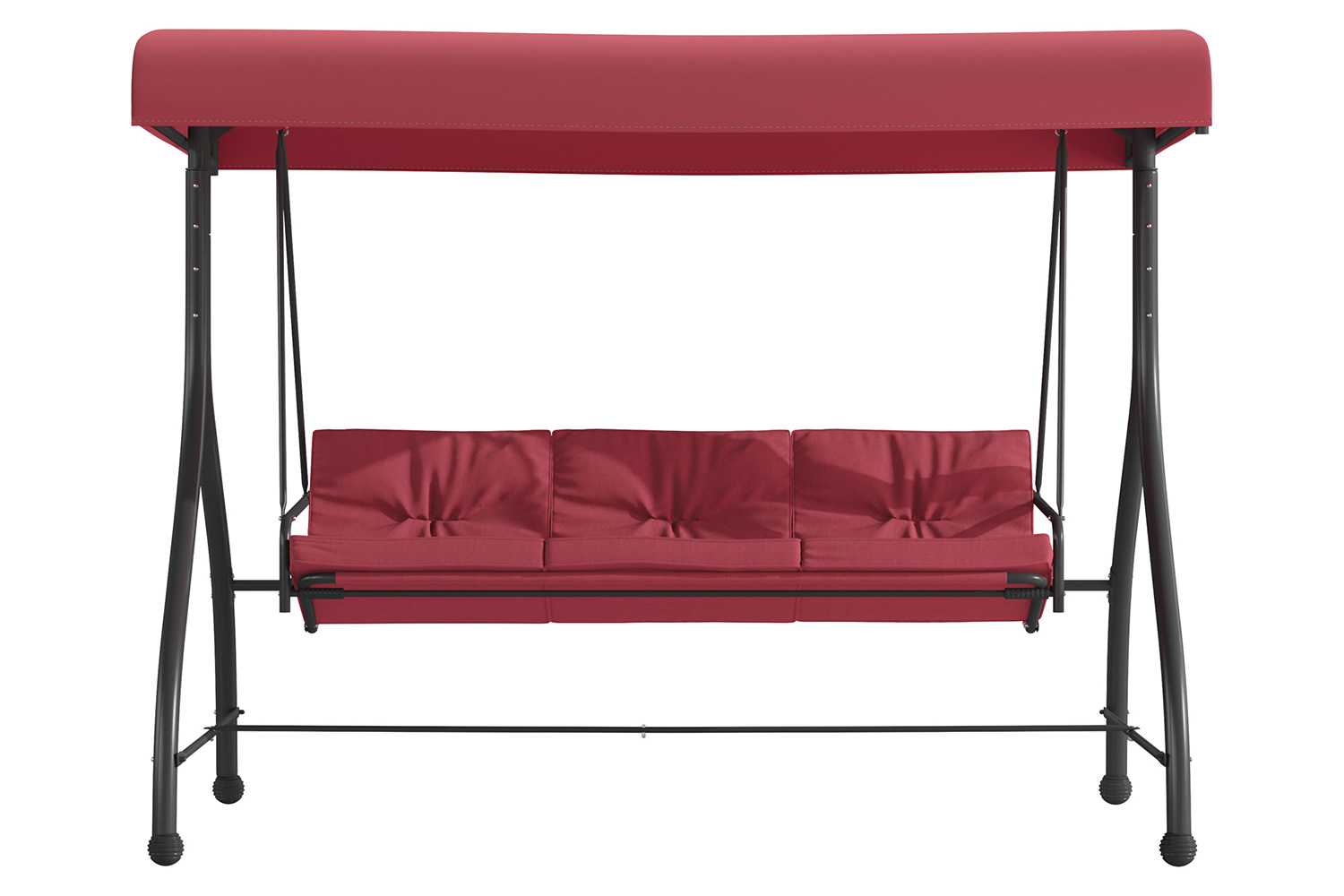 BLNK Tellis Outdoor Steel 3-Seat Converting Patio Swing Canopy Hammock with Cushions - Maroon