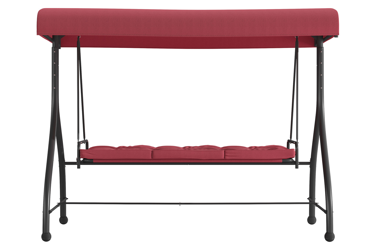 BLNK Tellis Outdoor Steel 3-Seat Converting Patio Swing Canopy Hammock with Cushions - Maroon