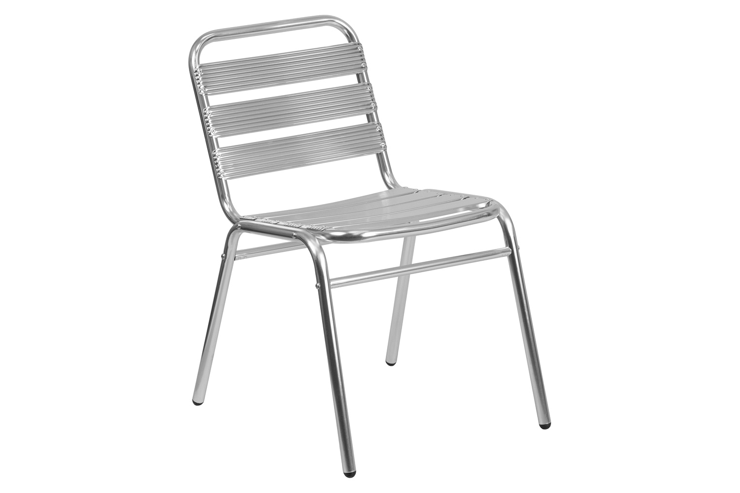 BLNK - Lila Commercial Aluminum Indoor-Outdoor Restaurant Stack Chair with Triple Slat Back