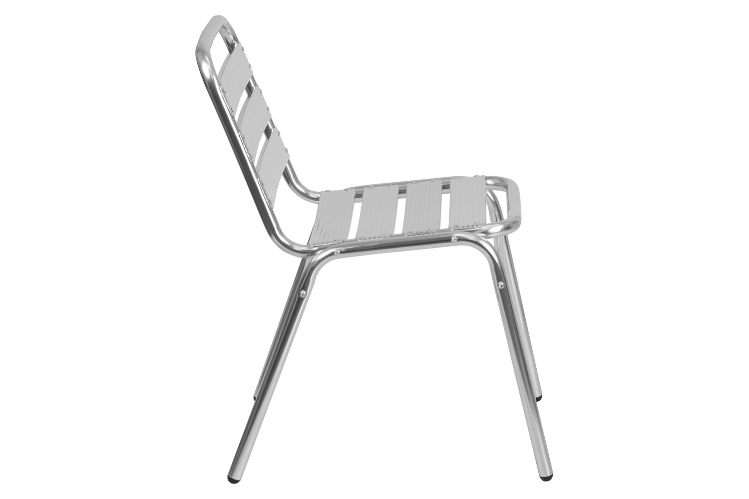 BLNK - Lila Commercial Aluminum Indoor-Outdoor Restaurant Stack Chair with Triple Slat Back